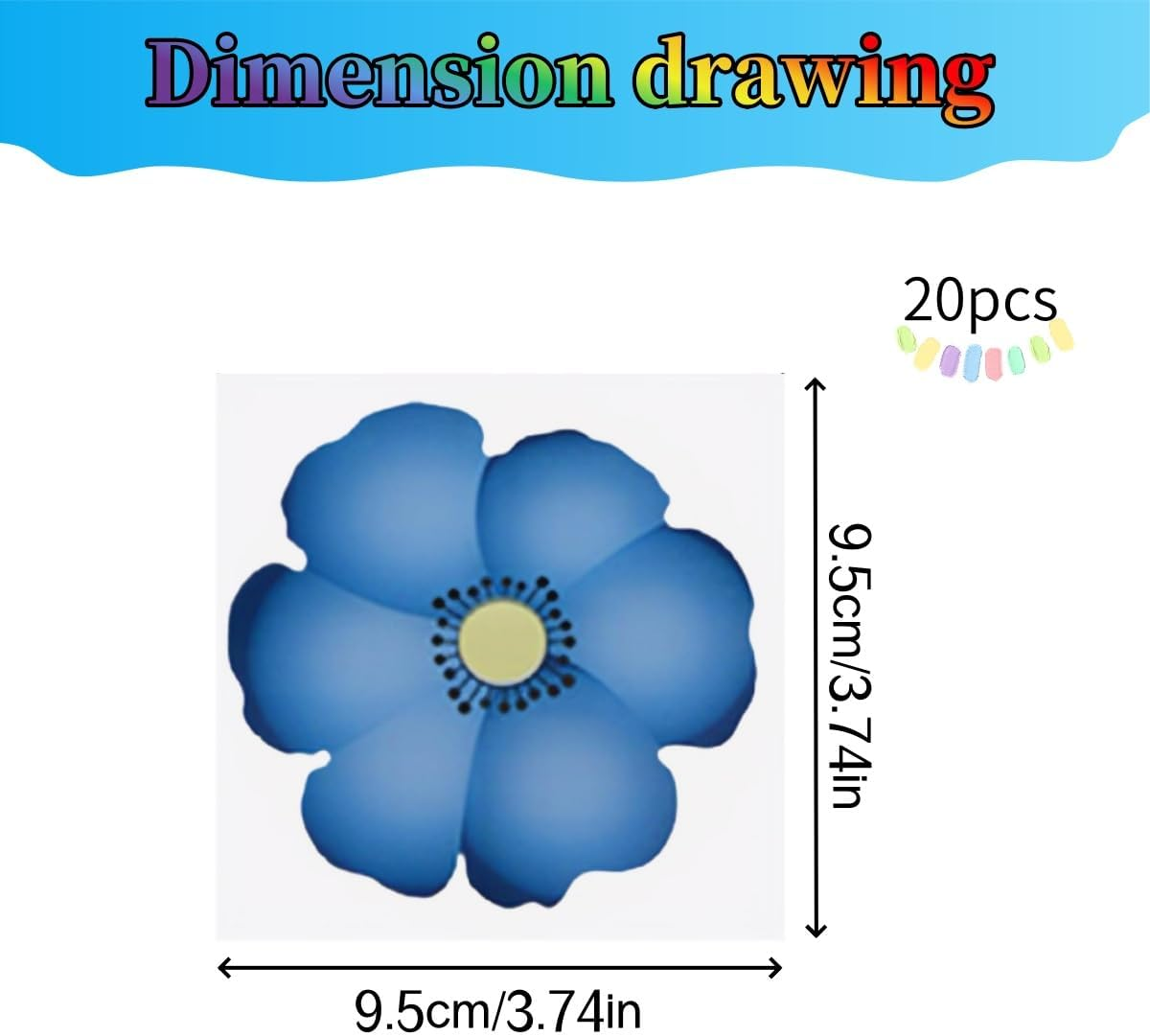 20 PCS Window Fly Paper for Indoors Sticky,Window Flowers Decoration Design Sticky Fly Trap Fly Tape,Floral Pattern Design Sticky Fly Catcher for Indoor Houseflies Houseflies Kitchen and Dinning image number 3