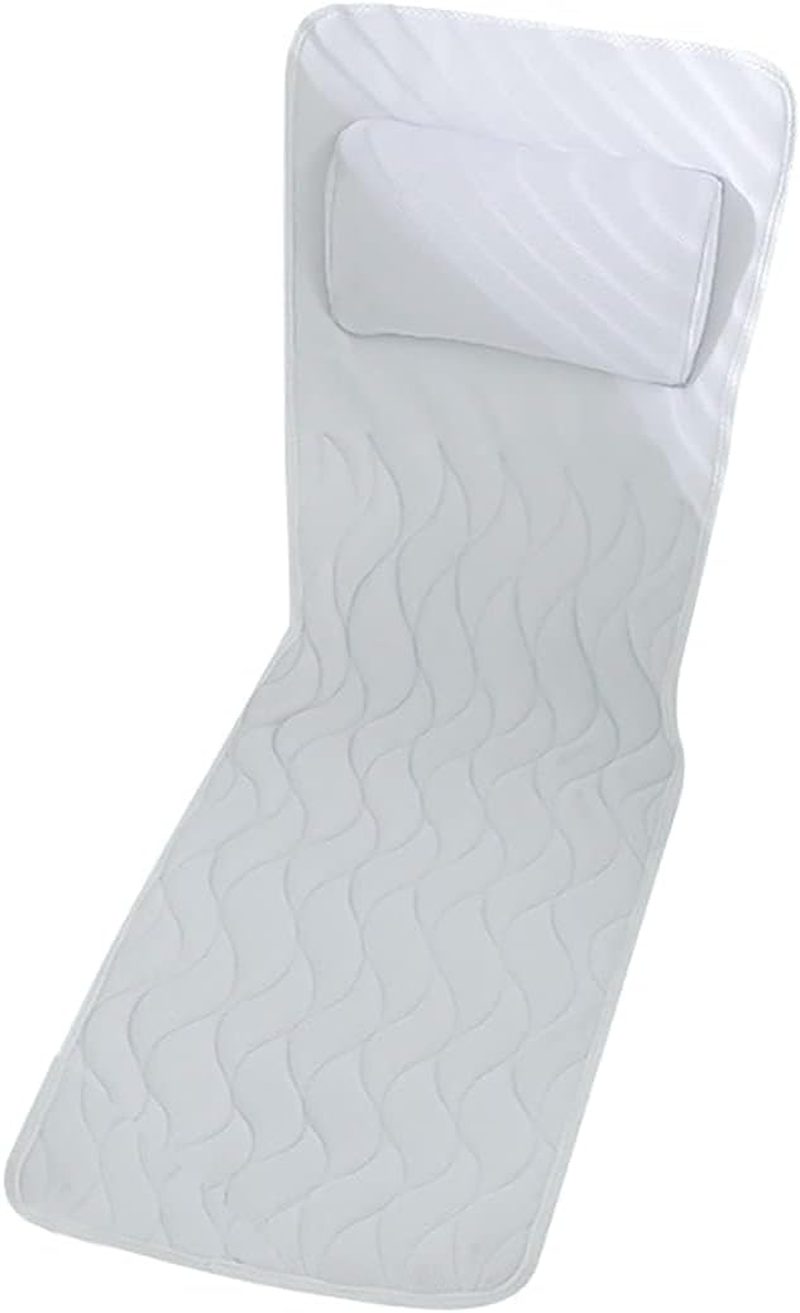 BOOC Powerful Full Body Bath Cushion with Neck Support Pillow - 42 X 125Cm, 3D Air Mesh, 14 Suction Cups - Perfect after a Long Day - Home Spa Experience image number 5