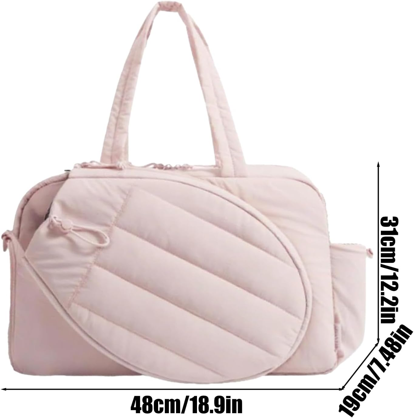 Tennis Bag for Women - Lightweight Sports Duffle, Shoe Compartment, Gym Gear Organizer Tote, Fits Rackets & Balls，Ideal for Court & Travel, Weekend Trip, Tennis Players & Athletes - Cammel image number 6