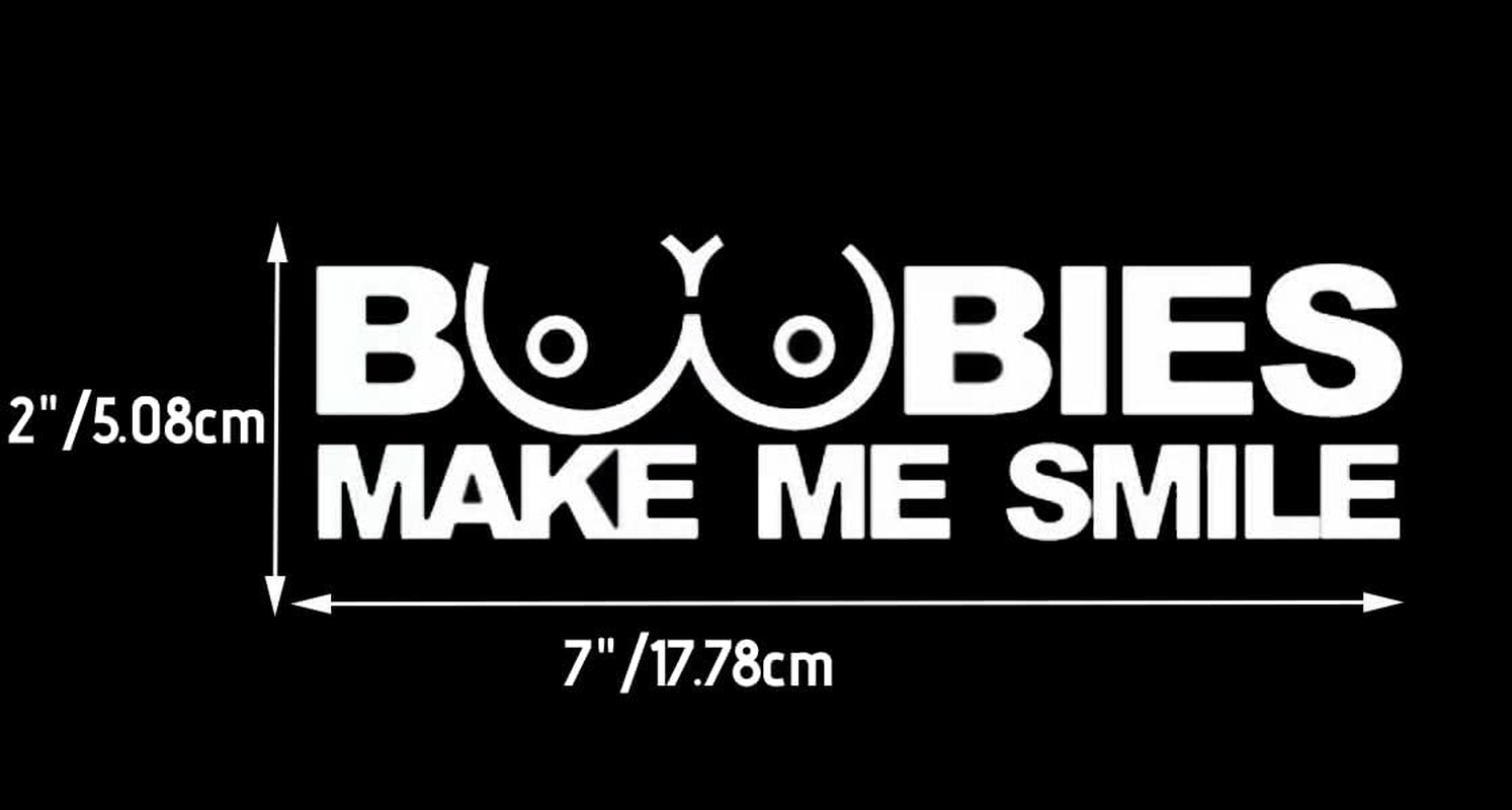 Boobies Make ME Smile Decal Sticker Car Styling Car Decal Funny Window Bumper Decal Sticker Suitable for Cars, Trucks image number 2
