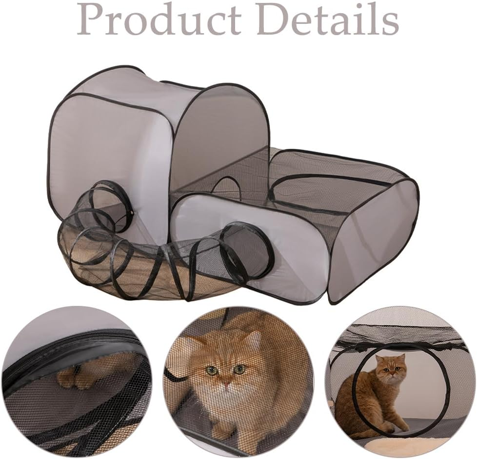 Pet Fences with Surround Tunnel, Foldable Portable Pet Fence Tent, Multifunctional Cat Fence Tent, Breathable Soft Edges for Indoor or Outdoor Use, Full Surround Design image number 6