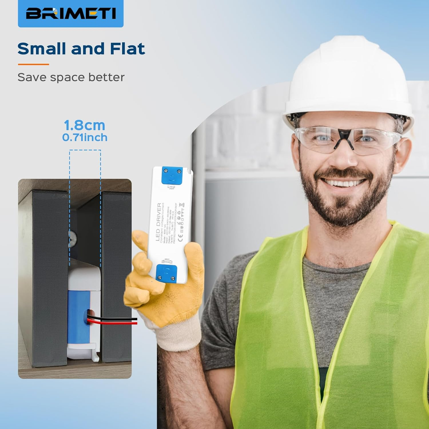 LED Driver 12V, BRIMETI 60W LED Transformer 5A Slim LED Power Supply Adapter AC 240V to 12V DC Low Voltage, Constant Voltage, Suitable for LED Light Strip image number 5