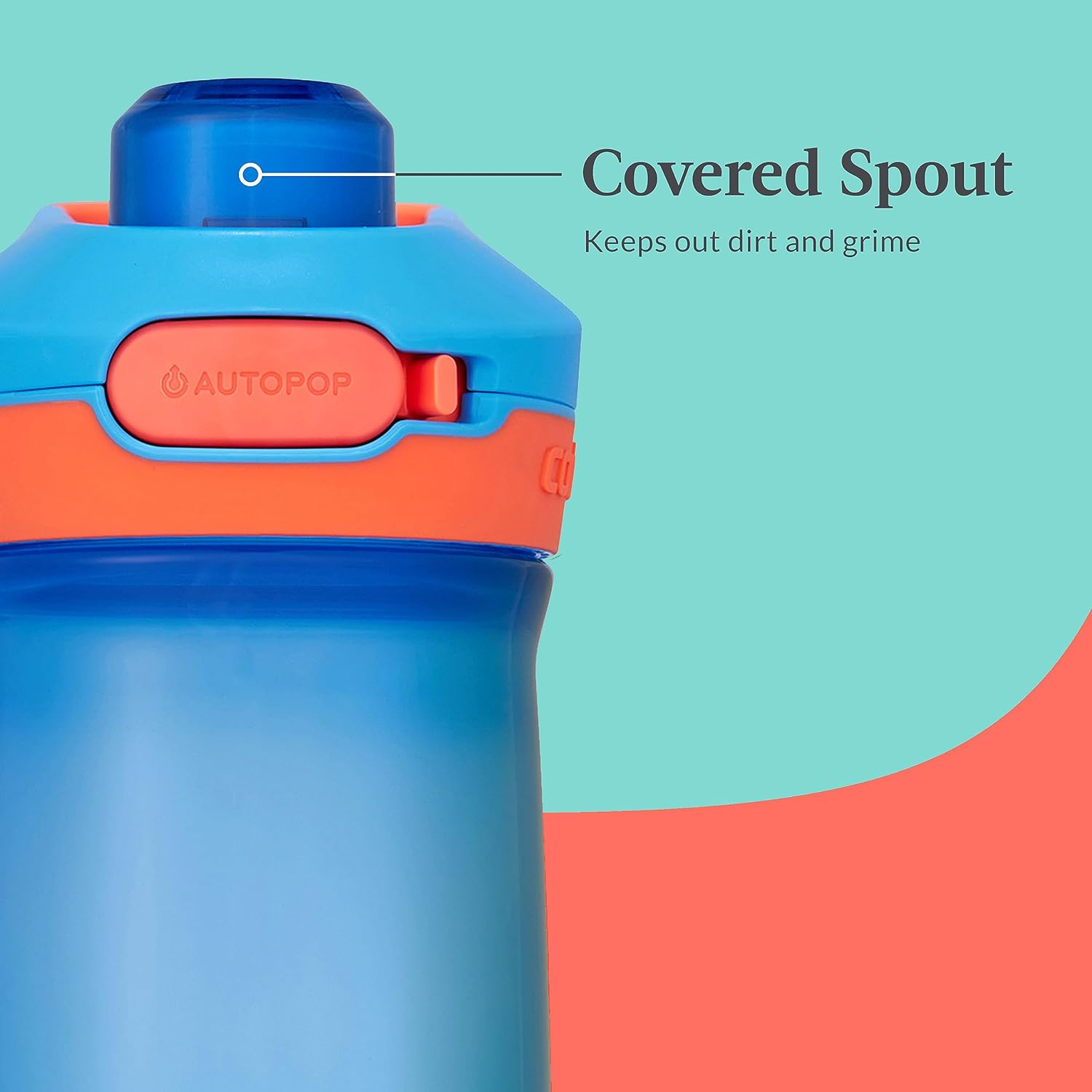 Contigo Jessie Kids Water Bottle with Leak-Proof Lid, 14Oz Dishwasher-Safe Kids Water Bottle, Fits Most Cup Holders, 2-Pack Blue Poppy/Coral & Amethyst/Jade image number 3