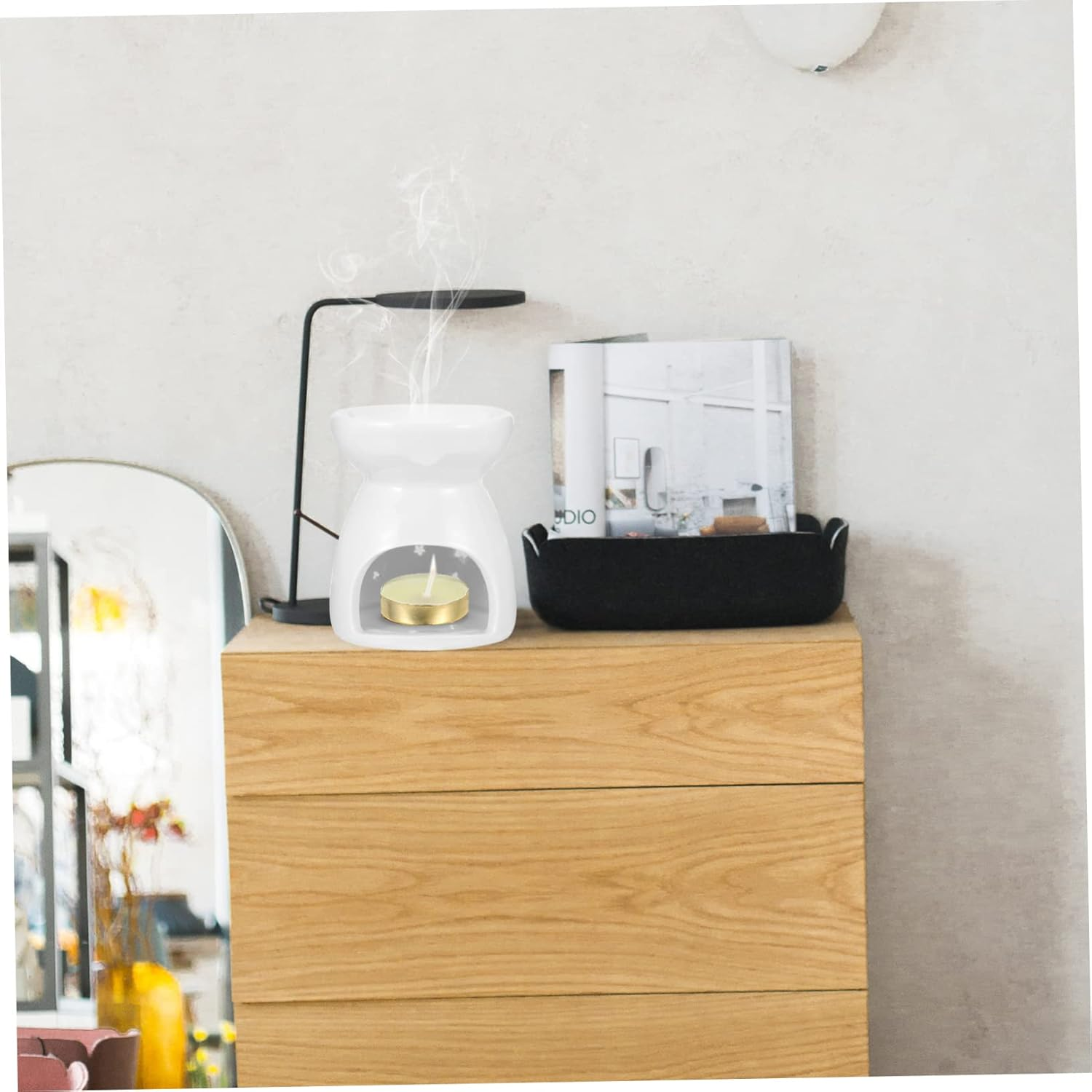 Ceramic Wax Melt Burner Small Tealight Candle Holder Hollow Incense Aroma Diffuser Creative Essential Oil Warmer for Home Decor image number 6