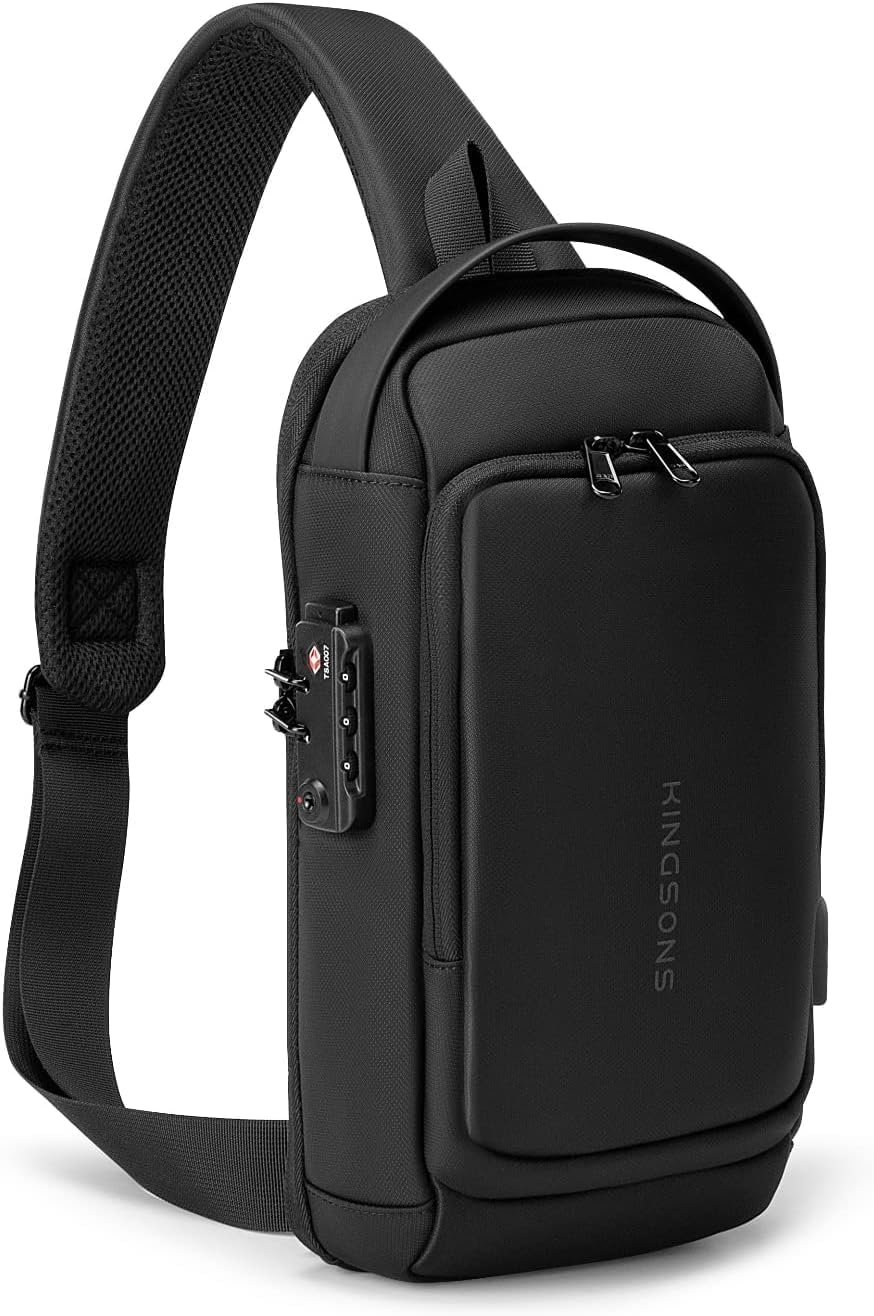 KINGSONS Sling Crossbody Bag Anti-Theft Chest Shoulder Backpack for Men Waterproof Minimalist Casual Daypack for Travel Gym - Ks3211 image number 6
