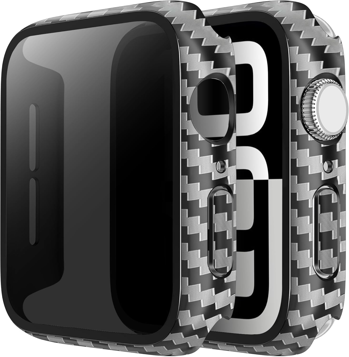 LINTEKER 2 Pack for Apple Watch 46Mm Case with Privacy Screen Protector, [Anti-Peeping] Ultra-Thin Protective Cover for Apple Watch Series 11 (2025) / Series 10 46Mm, Carbon Fiber image number 6