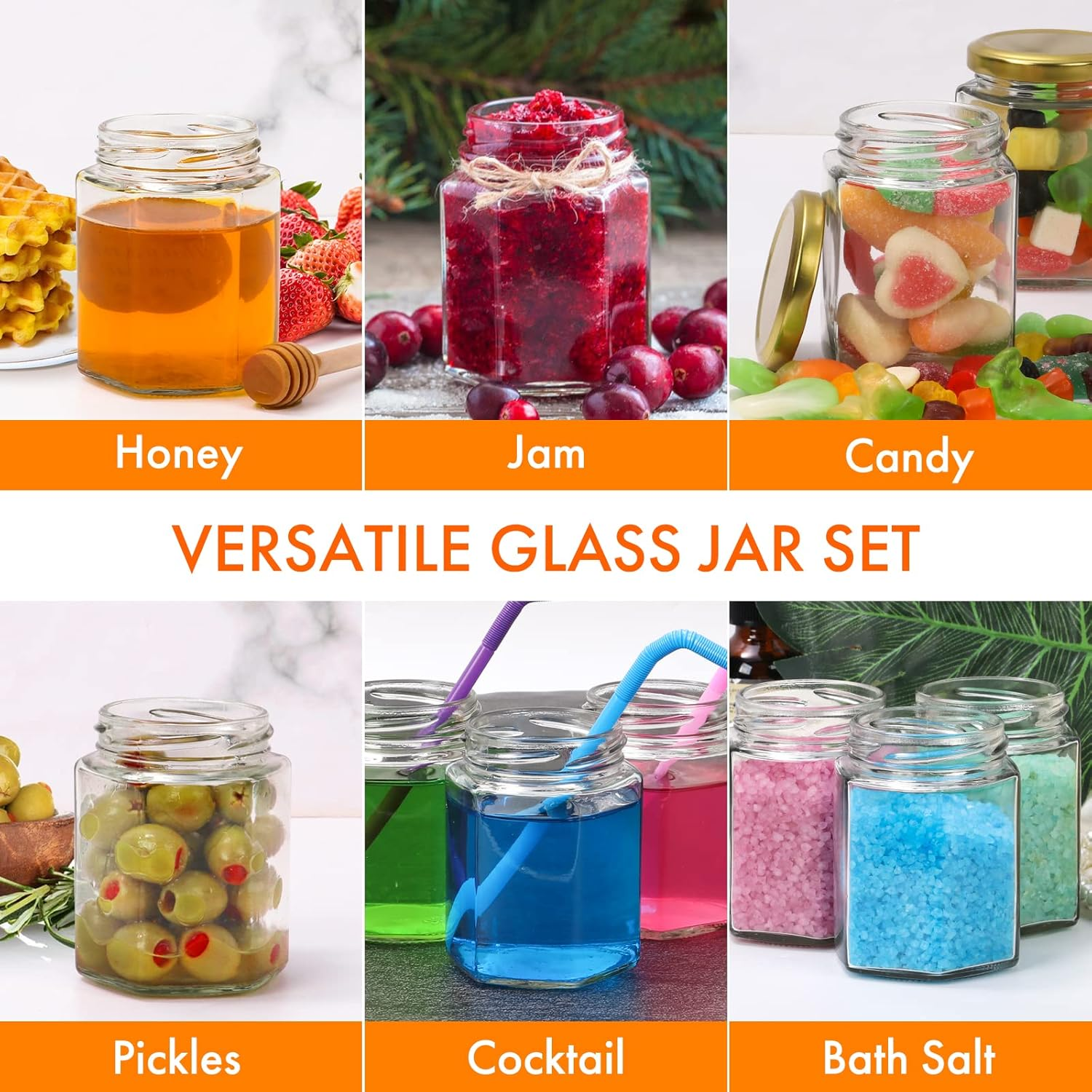 Aurotrends 3Oz Mini Honey Jars with Dipper 30Pack, Glass for Baby Shower Favors/ Wedding Favors Guests Bulk-Mini Wooden Dippers/ Bee Charms/ Thankyou Stickers/ Jute Twine (3Oz-30Pack) ,Gold