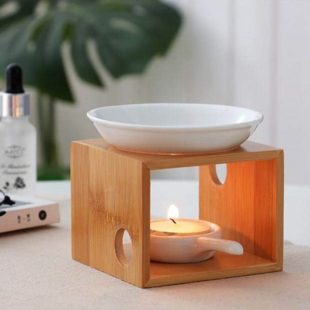 Scented Candle Fragrance Melter Tea Light Holder,Ceramic Tea Light Holder Essential Oil Burner Candle Aroma Diffuser for Spa Yoga Meditation Buddhist Christmas