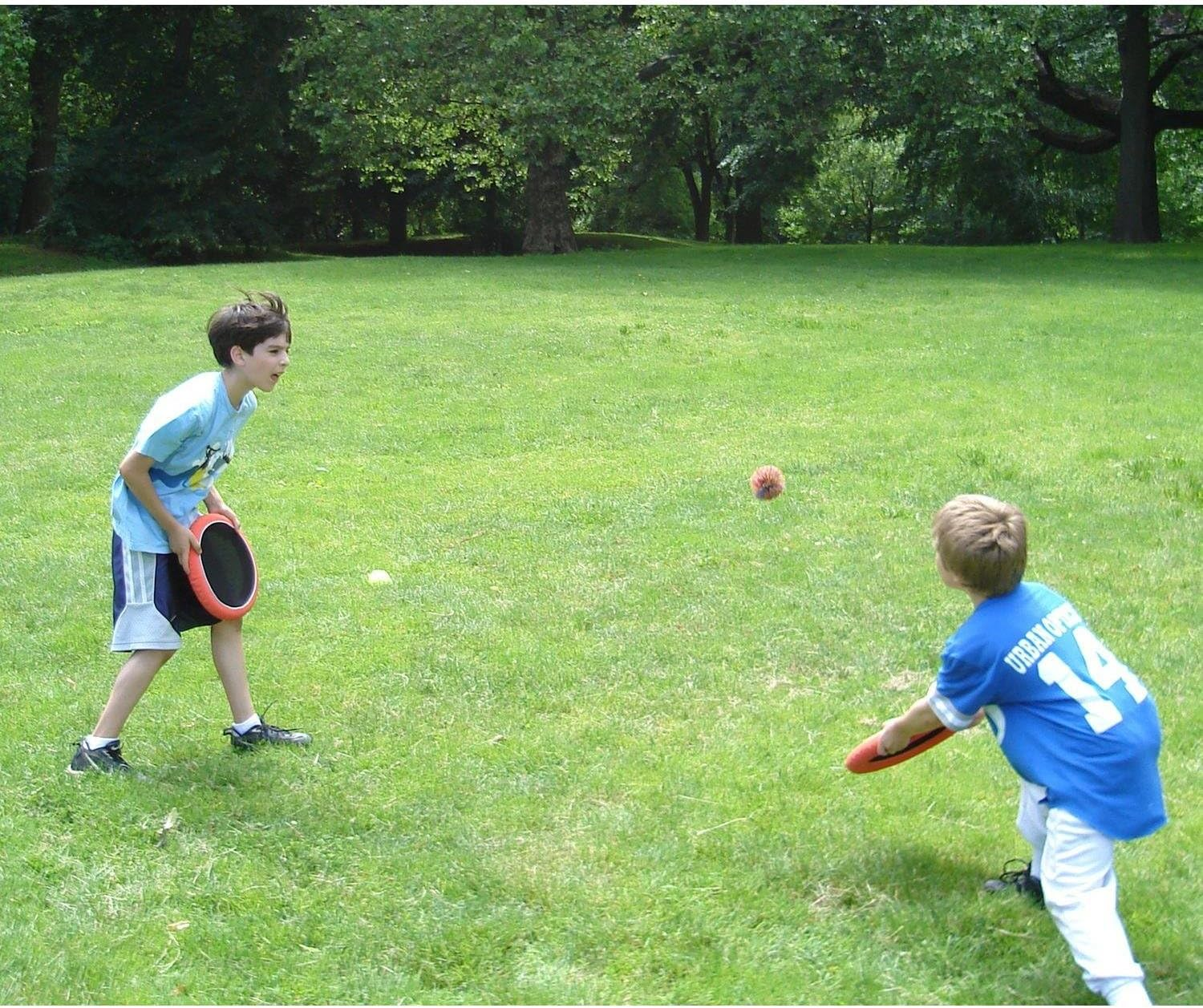 Schildkr&ouml;t Ogo Sport Set, 2 Ogo Softdiscs (&Oslash;29Cm) Mit Elastischer Netzbespannung, 1 Ogo Ball Ball, Verschiedene Farben, Der Beliebte Spiel-Klassiker, Im Karton INKL. Spielanleitung