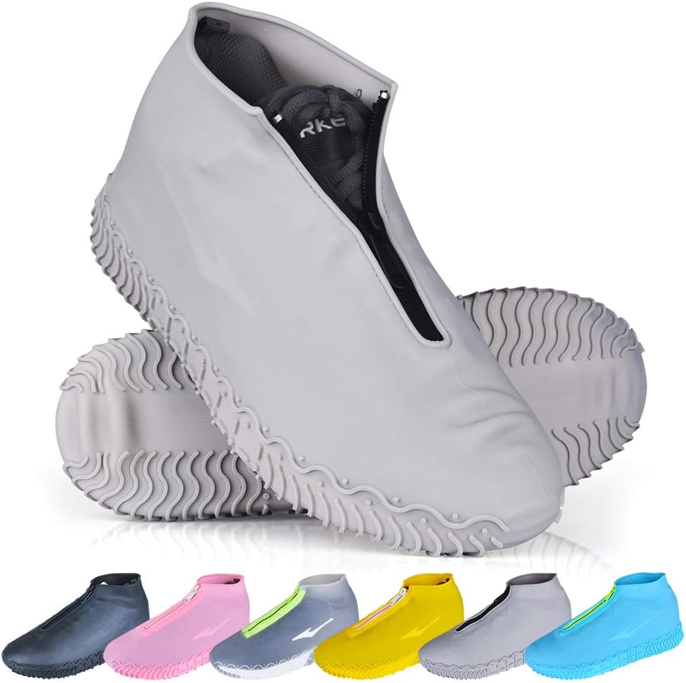 Ydfagak Waterproof Shoe Covers, Reusable Foldable Not-Slip Rain Shoe Covers with Zipper,Shoe Protectors Overshoes Rain Galoshes for Men and Women