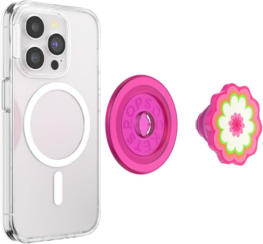 Popsockets round Phone Grip Compatible with Magsafe, Adapter Ring Included, Phone Holder, Wireless Charging Compatible - Pink - Boca Aura (Custom Colour) image number 6