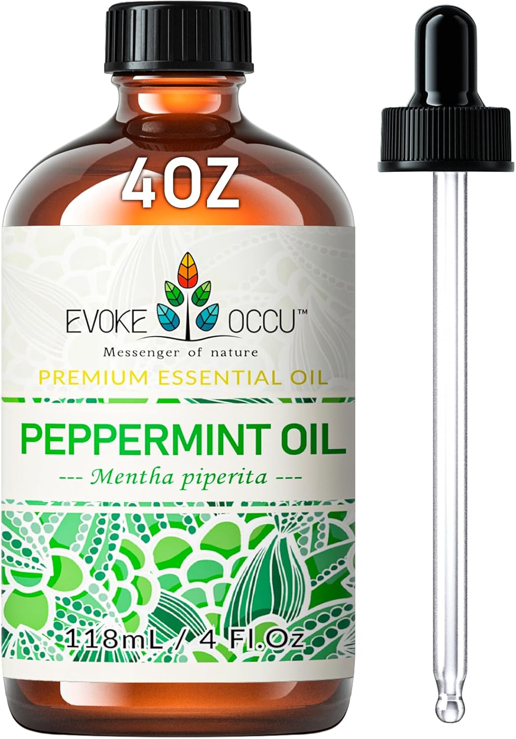 EVOKE OCCU Peppermint Essential Oil, for Natural Small Animal Deterrent, Mind Clarity Boost, Multi-Surface Cleaner, Skin & Hair Care, 100% Pure and Natural Undiluted- 118Ml image number 5