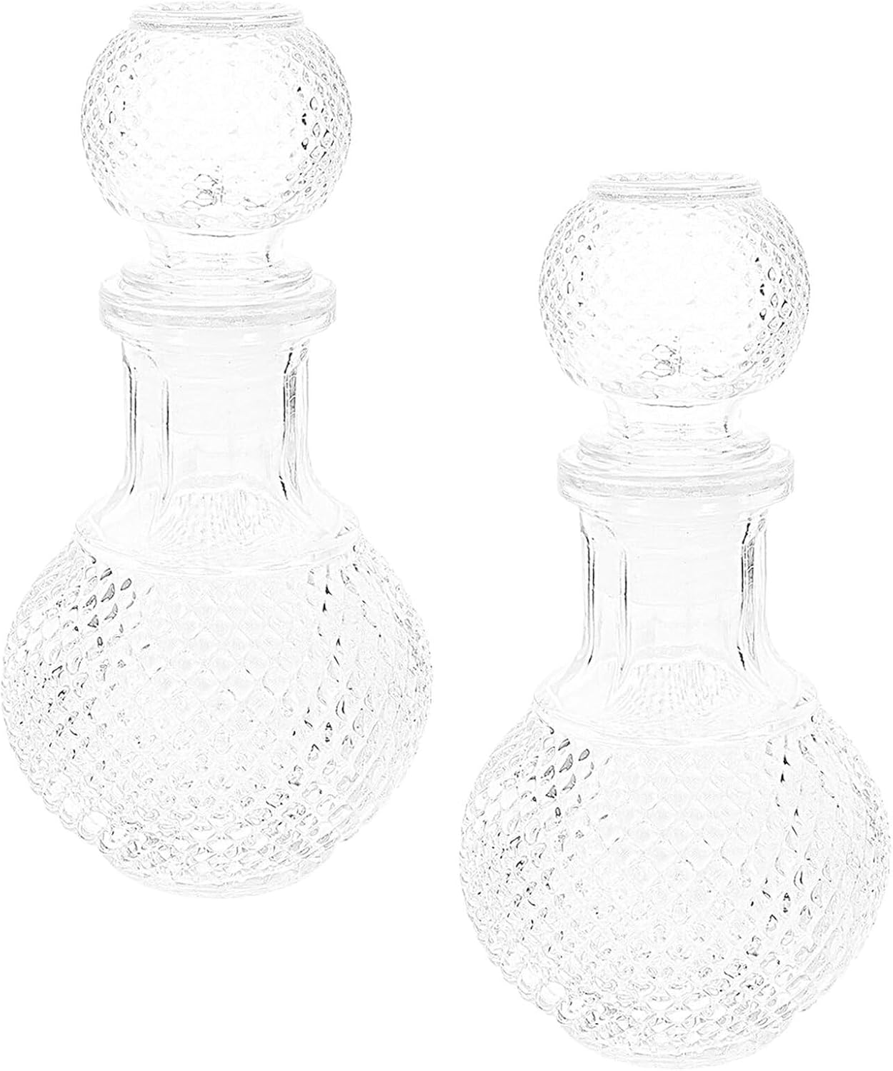 Hoement 2Pcs 250Ml Thickened Glass Liquor Bottles Wine Decanter Set with Earth Design for Home Bar and Hotel Serving image number 3