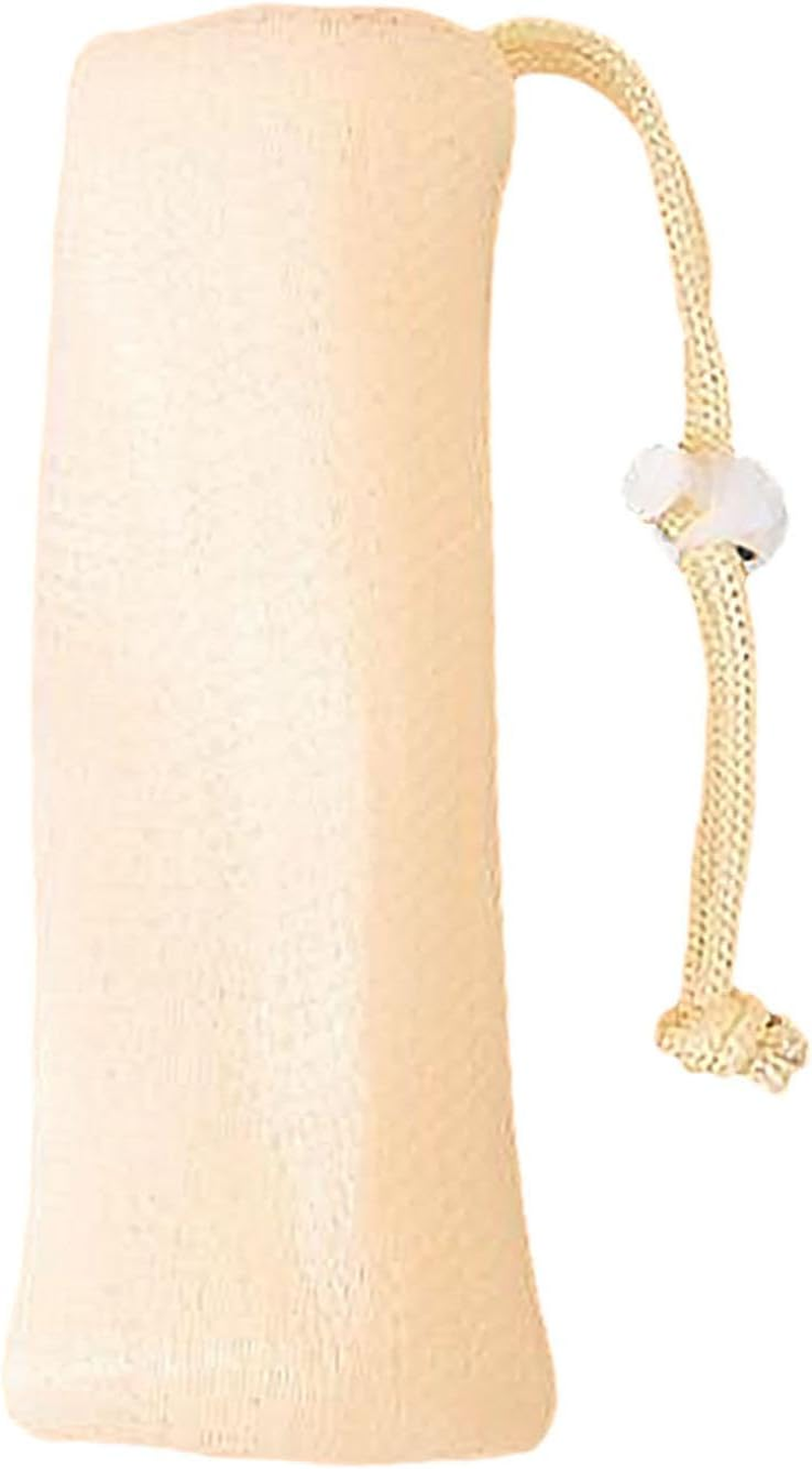 Kokiya Exfoliator Body Scrubber Soap Pocket Holder, Mesh Soap Bag, Soap Saver Pouch with Drawstring for Hotel, Beige