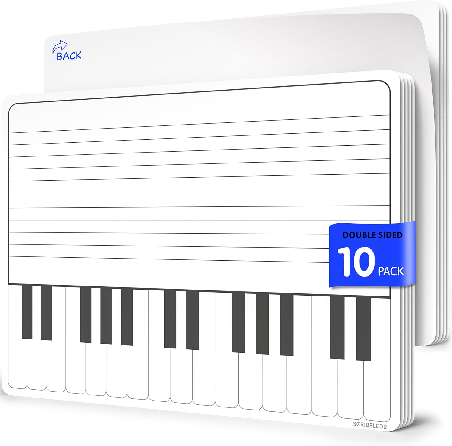 SCRIBBLEDO Keyboard Practice Dry Erase Sheets 11&rdquo;X14&rdquo; Music Staff Whiteboard Sheets Musical Key Learning Music Teacher Classroom Supplies Must Haves Pack of 10 image number 4