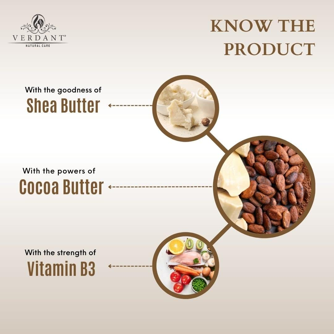 Verdant Natural Care Cocoa Butter & Shea Butter Moisturizing Body Lotion - 24 Hr Deep Hydration & Moisturizing - No Parabens, Mineral Oils &ndash; for All Skin Types - 200Ml image number 2