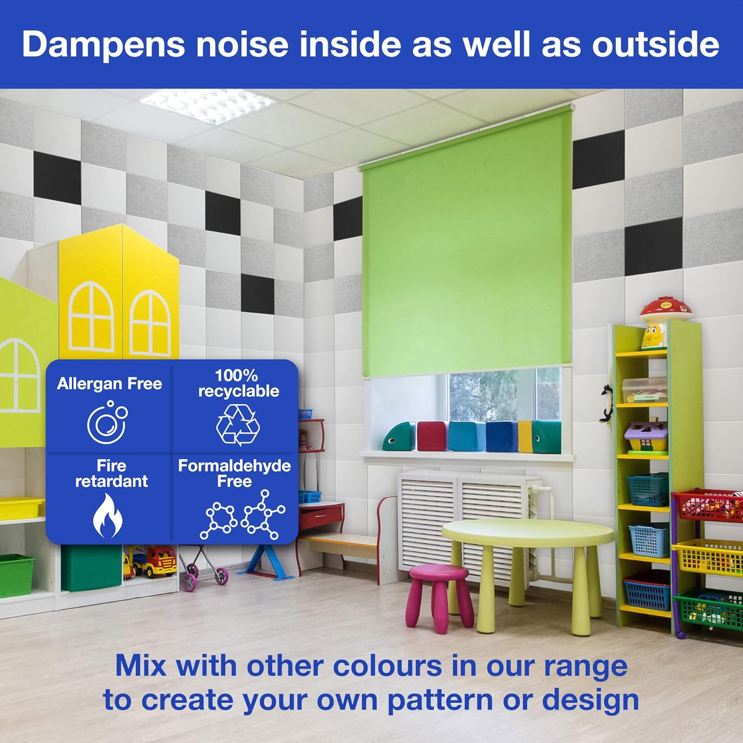 Acoustics Sound Proof Panels for Walls &ndash; 12-Piece Foam Sound Squares with Self-Adhesive Tape &ndash; Easy Setup Acoustic Panels - Sound Proof Padding for Home, Office, Rehearsal Room - (White) image number 1