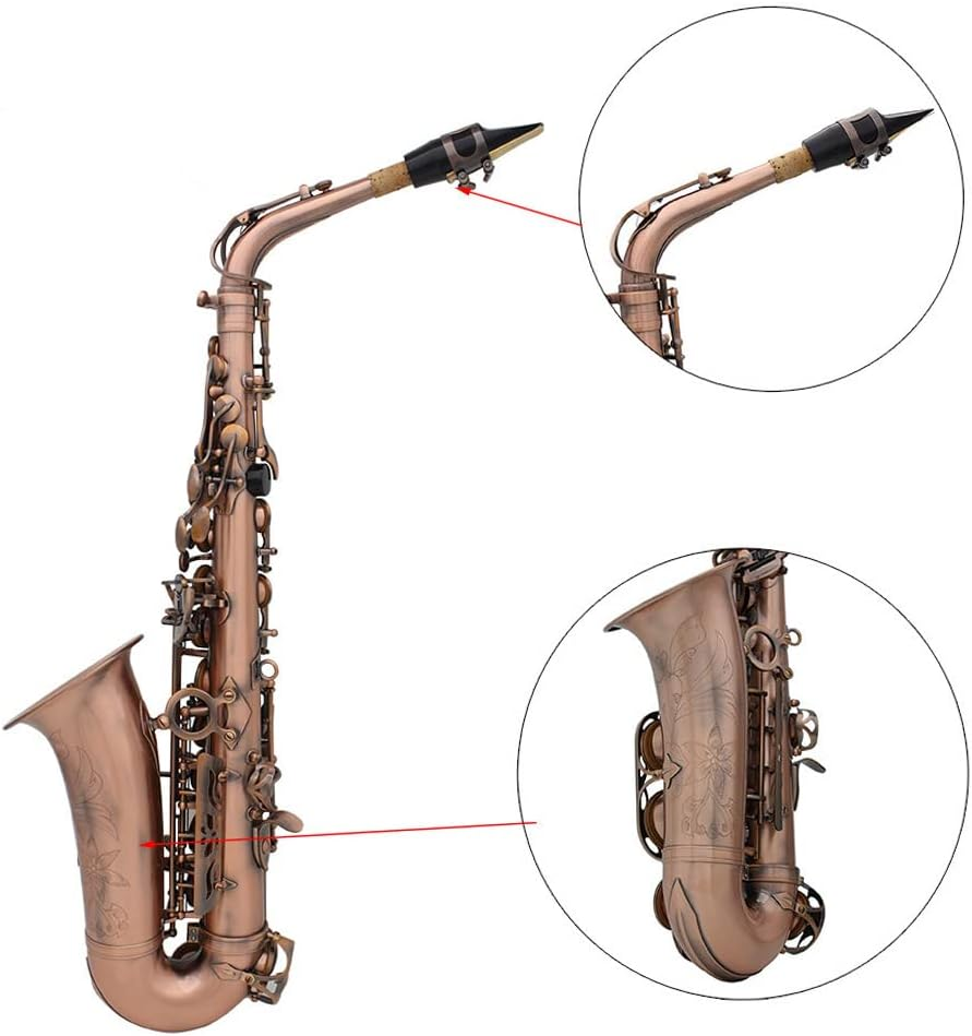 WENCHUAN Professional Red Bronze Bend EB E-Flat Alto Saxophone Sax Abalone Shell Key Carve Pattern with Case Gloves Cleaning Cloth Straps Brush image number 2