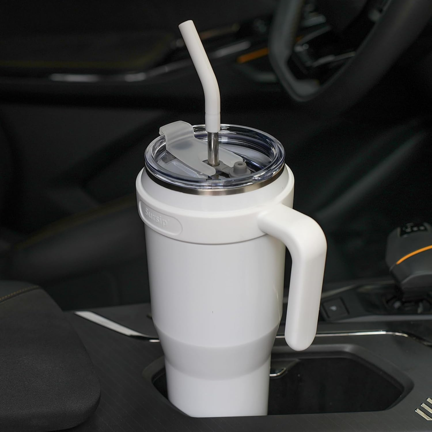 Sursip 50 Oz Stainless Steel Insulated Tumbler with Lid &ndash; Vacuum Mug with Straw & Handle, Leak Proof, Sweat Proof, Fits Car Cup Holder, Perfect for Hot & Cold Beverages, Ideal for Travel & Outdoors image number 6