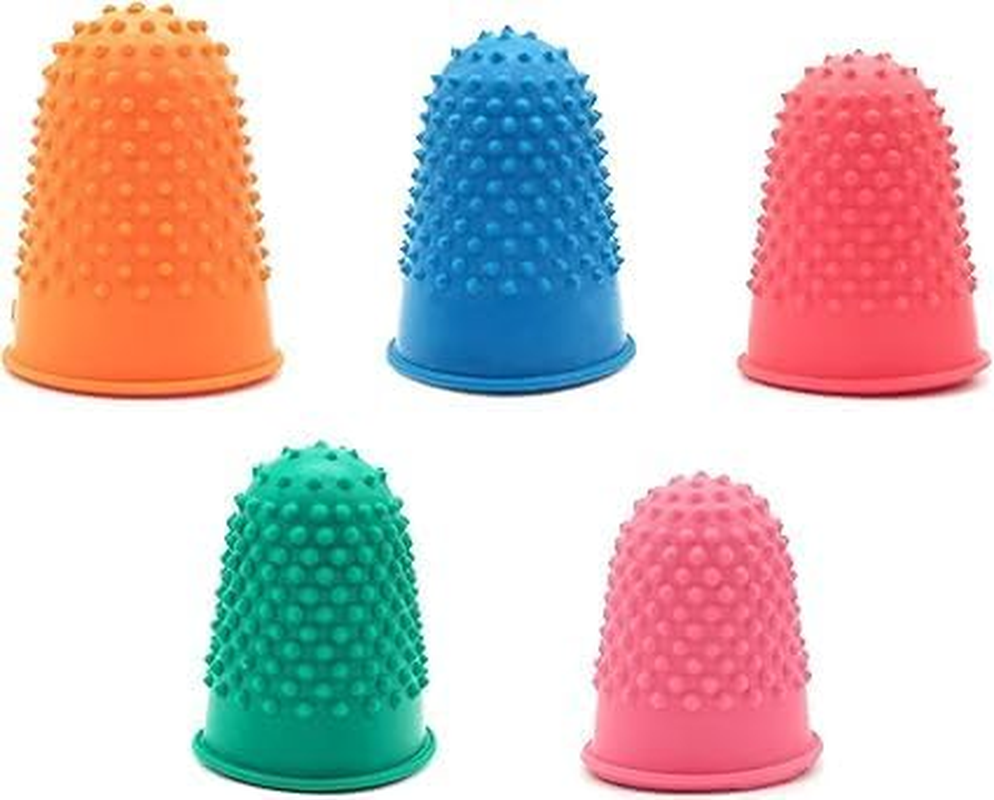 Rubber Fingers Tip Pads Grips,5Pcs Silicone Thumb Fingertip Protector Covers Guard Pads Thimble Grips,Rubber Finger Thimbles Finger Protector Finger Pads Grips,Rubber Finger Tips Guard Finger Thimble image number 1