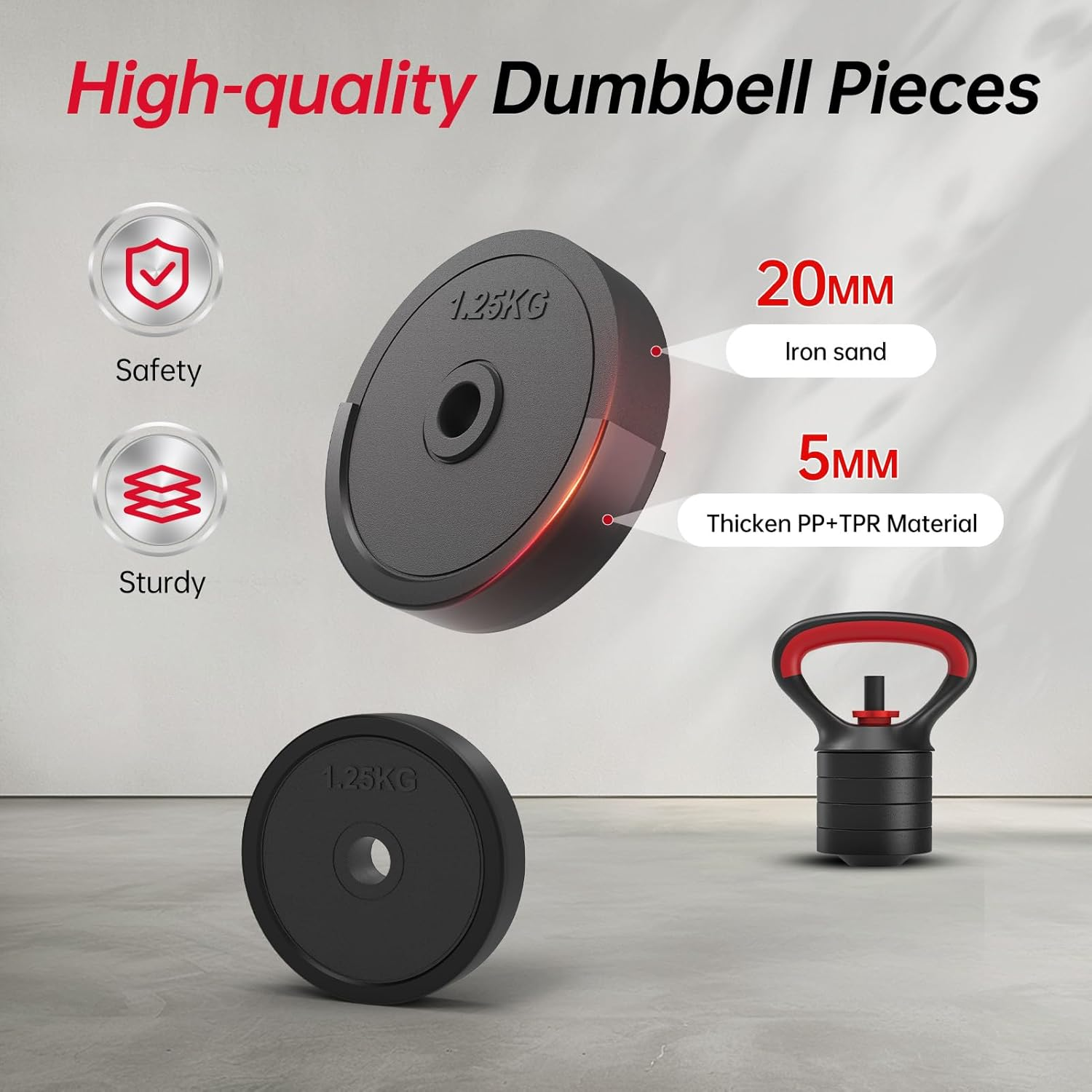 JOROTO JD10/JDS10/JDS30 Adjustable Dumbbell Set, 4 in 1 Weights Dumbbells Set with Connector, Weight Set for Home Gym Used as Barbell, Kettlebells, Push up Stand, Men Women Exercise Fitness Equipment image number 3