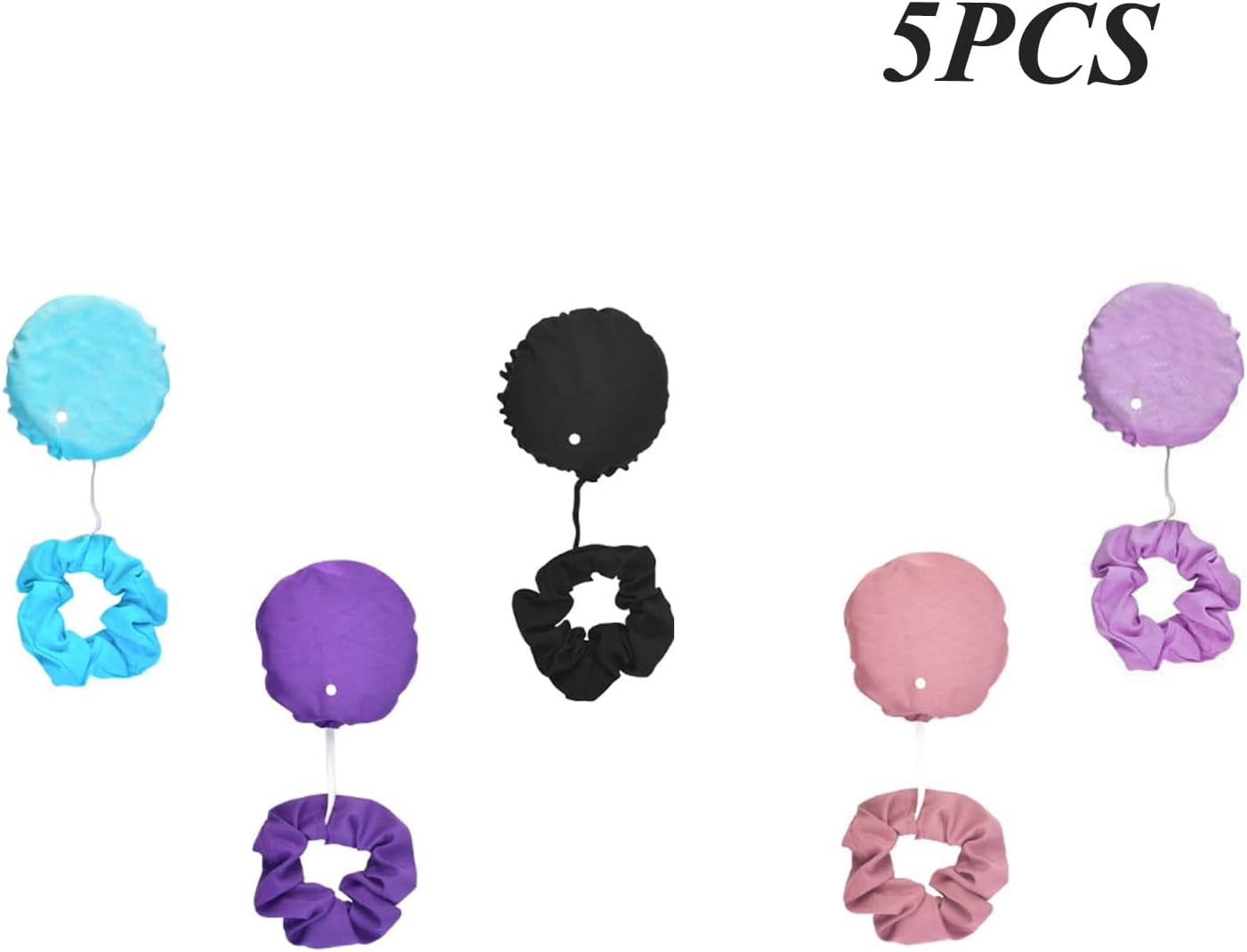 Niaciswe Drink Covers Scrunchie Pack of 5 Hair Scrunchie Drinks Lid Cap Hair Scrunchie Drink Cup Lid Hair Band Drink Cover Scrunchie Drinks Protection Headband for Parties (5 Colours) image number 1