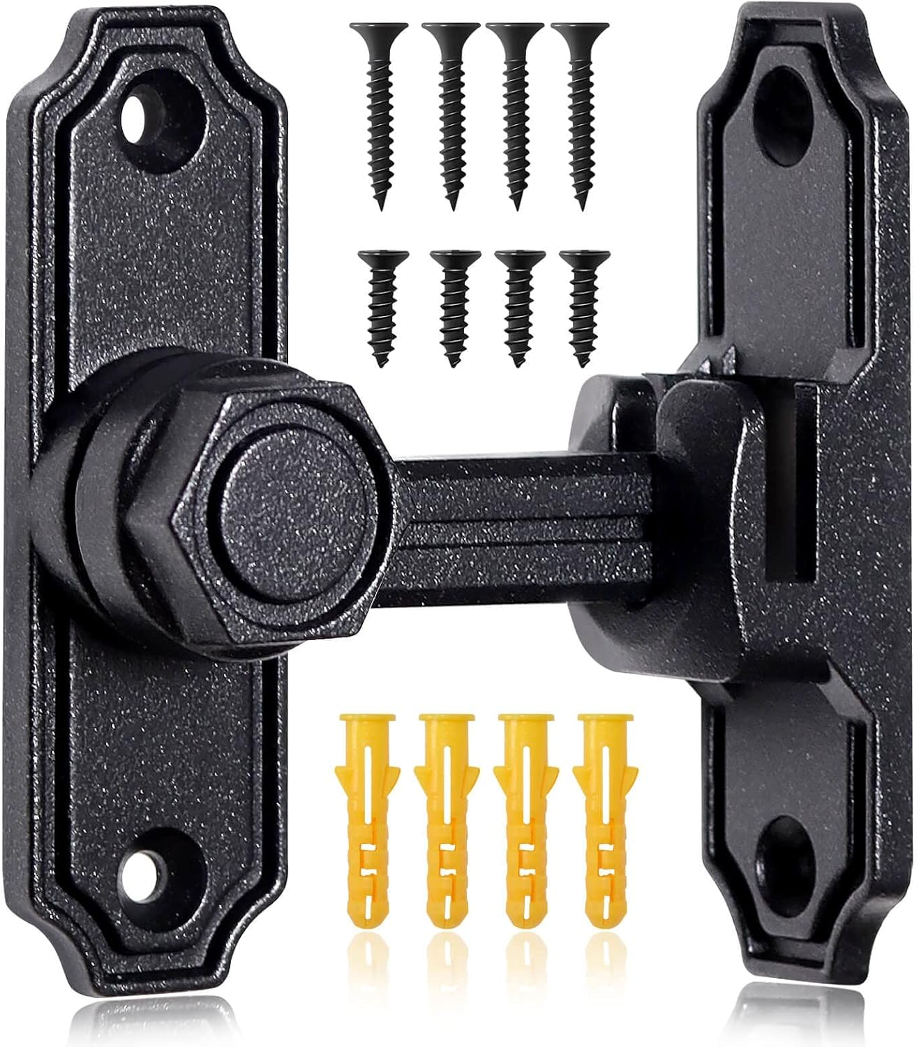 Sliding Barn Door Lock Hardware, 90/180 Degree Heavy Duty Gate Latches, Flip Safety Door Bolt Latch Lock, Applicable for Barn, Garden, Bathroom, Window, Garage, Vomika