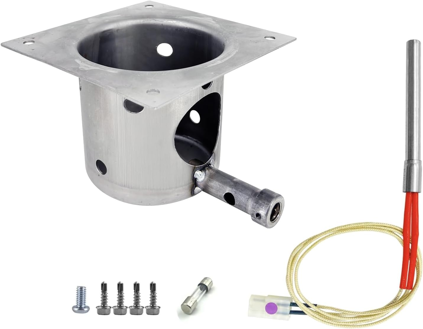 Replacement 7 Holes Firepot and AC Hot Rod Combo Kit for Traeger Pellet Grill & Smoker, Burn Pot Assembly Parts for Pit Boss, Camp Chef, Z-Grills (KIT0396, 74254) image number 1