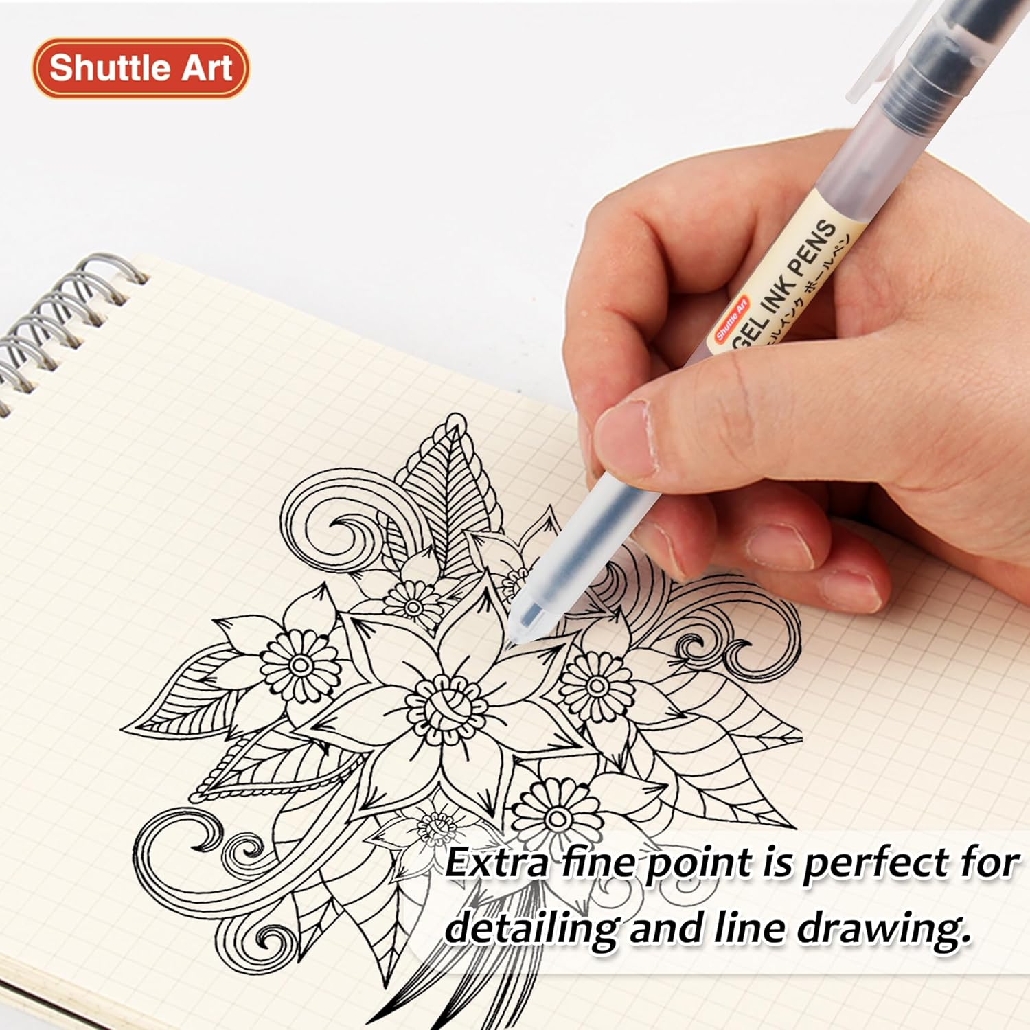 Gel Ink Ball Point Pens, Shuttle Art 15 Pack Japanese Style Black Gel Ink Pen Set, 0.38Mm for Home, School and Office image number 3