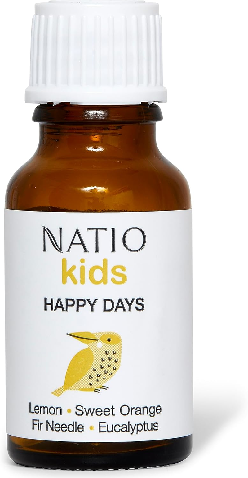 Natio Australia Kids Happy Days Essential Oil Blend 15Ml - Essential Oils Safe for Kids - Lemon, Sweet Orange, Fir Needle & Eucalyptus Pure Essential Oils - Vegan Friendly & Made in Australia image number 3