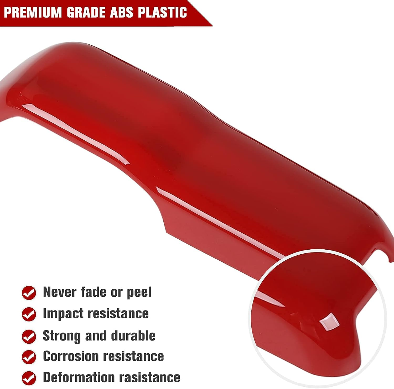 Voodonala Hood Hinge Cover Trim Exterior Accessories Decoration for 2018-2025 Jeep Wrangler JL JLU Sports Sahara Freedom Rubicon Unlimited Gladiator JT 2-Door & 4-Door 2PCS Red