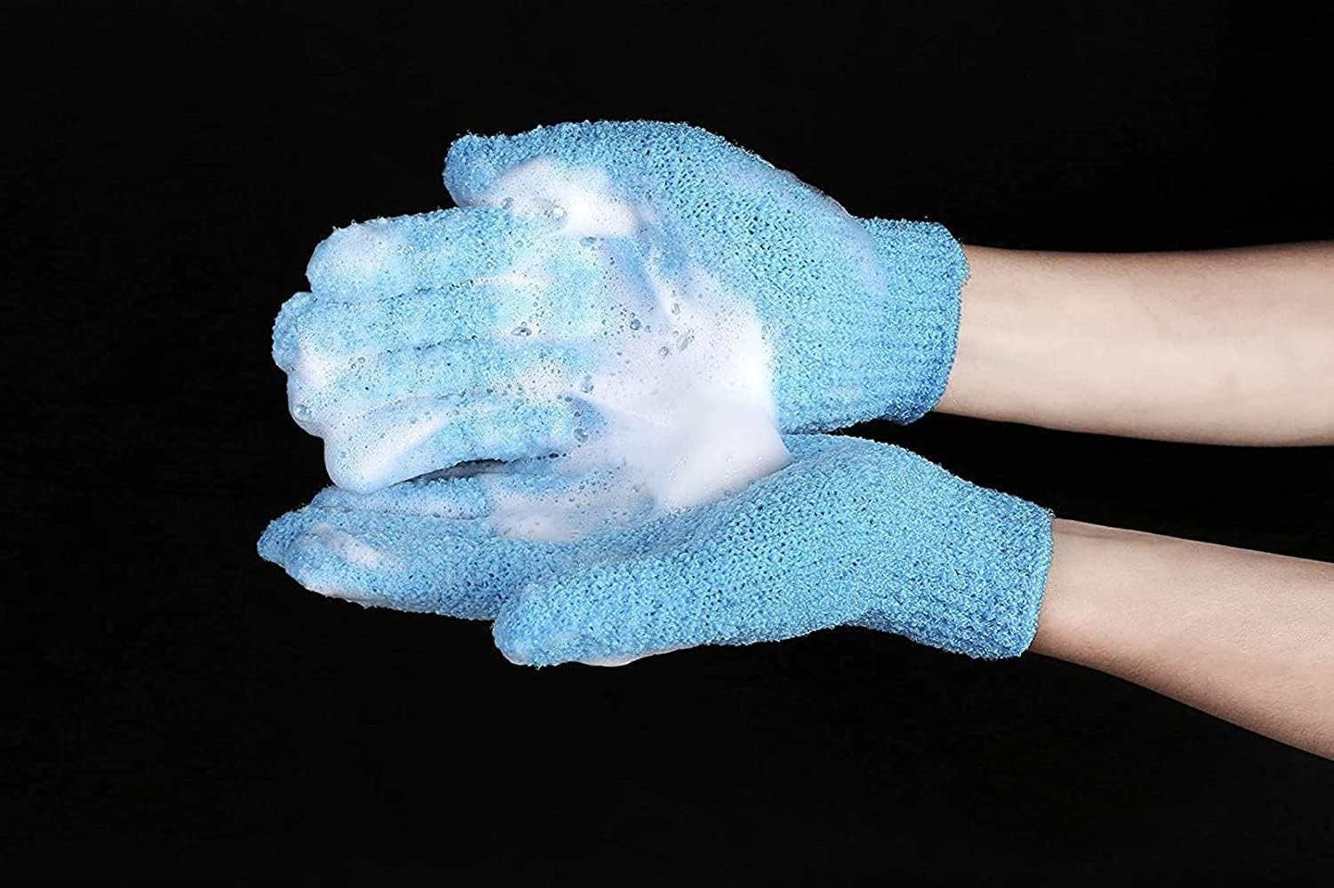 7 Pairs Double Sided Exfoliating Gloves Body Scrubber Scrubbing Glove Bath Mitts Scrubs for Shower, Body Spa Massage Dead Skin Cell Remover, 7 Colors image number 4