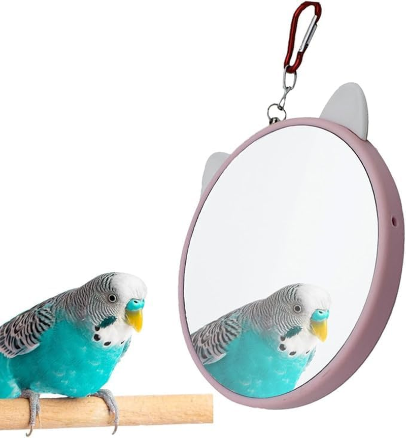 Bird Hanging Parrot Mirror for Cage, 1Pc Parrot Mirror Hanging Mirror,Small Bird Mirror Hanging Bird Cage Mirror,Hanging Bird Cage Parrot Mirror,Hanging Bird Cage Interactive Parrot Mirror Bird Mirror image number 6