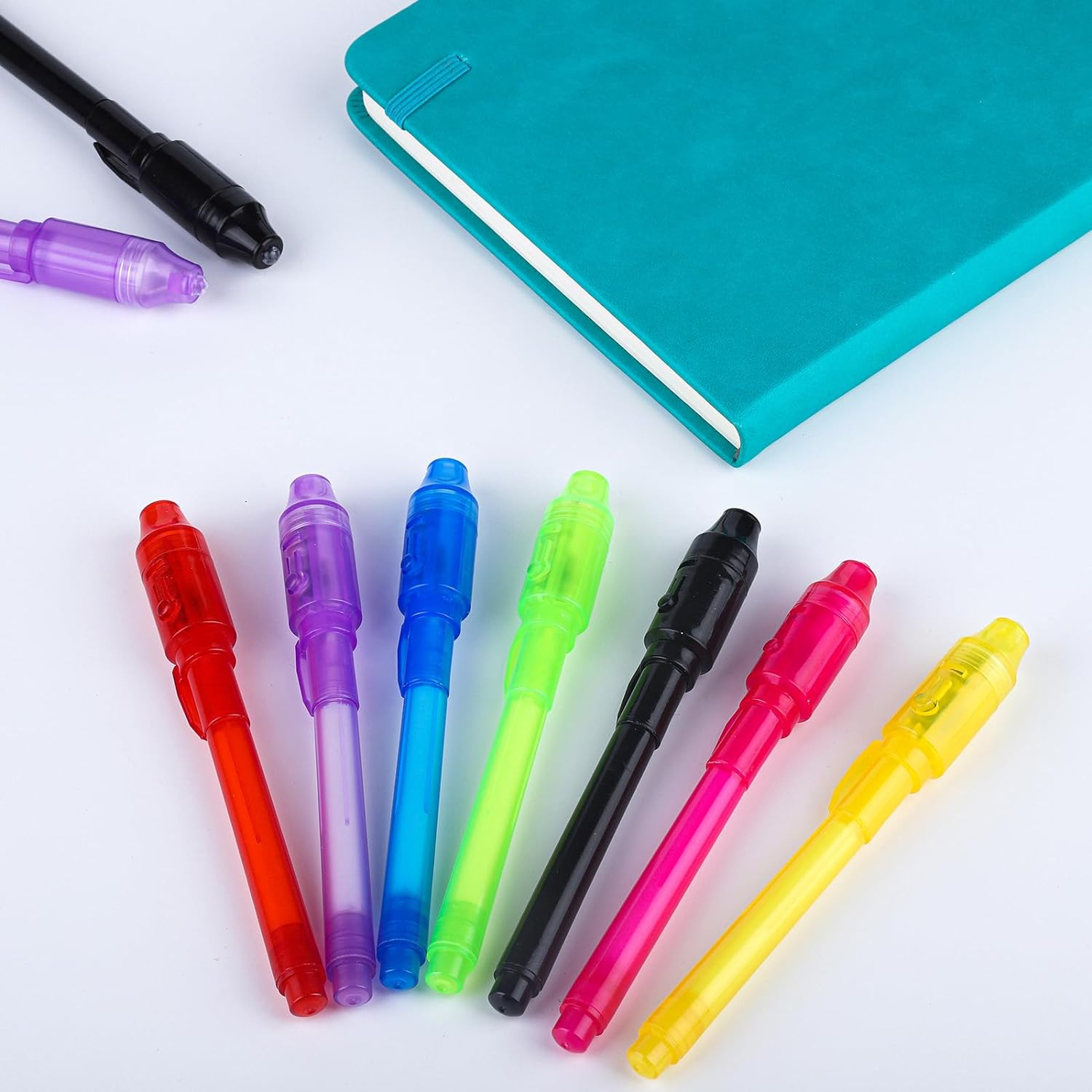 ASONA 16 Pcs Invisible Ink Pens with UV Light for Kids, Spy Pens for Secret Message and Birthday Party Favors, Writing Secret Message for Goodie Bag Stuffers Party Bag Gift image number 3