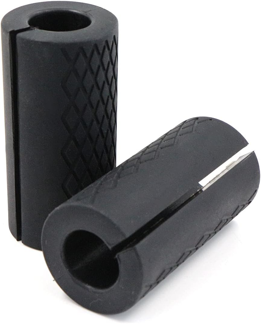 Barbell Grips Weight Lifting Dumbbell Grips Pads - Small Size Thick Dumbbell Grips Increase Grip Strength Non-Slip for Bodybuilding, Fitness, Grip Strength Training, Pack of 2 Silicone Grips, Black image number 6