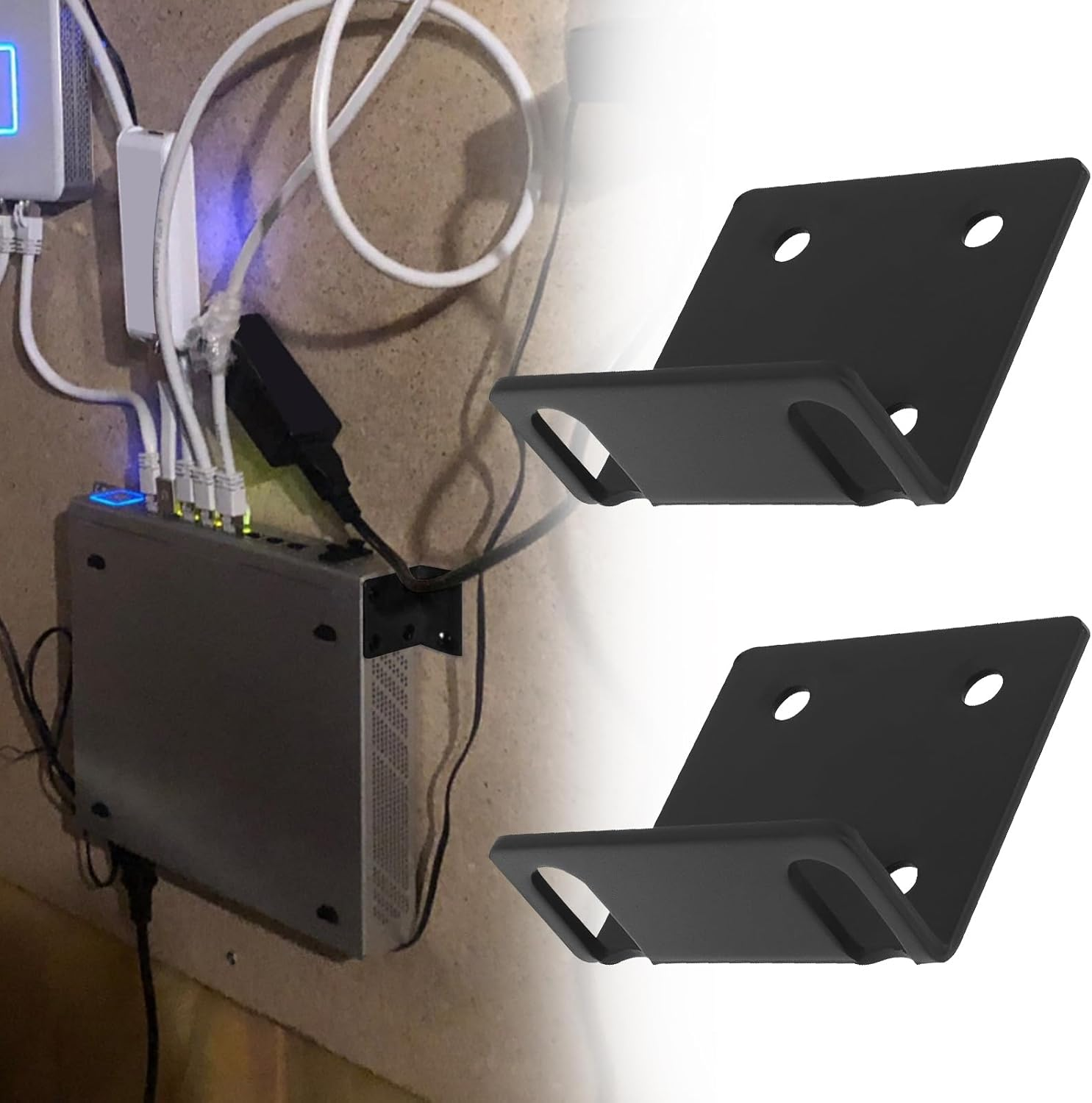 2Pcs 24Mm Rack Mount Ears with Screws Compatible with Ubiquiti Switches Compatible with Ubiquiti Dream Machine UDM image number 2