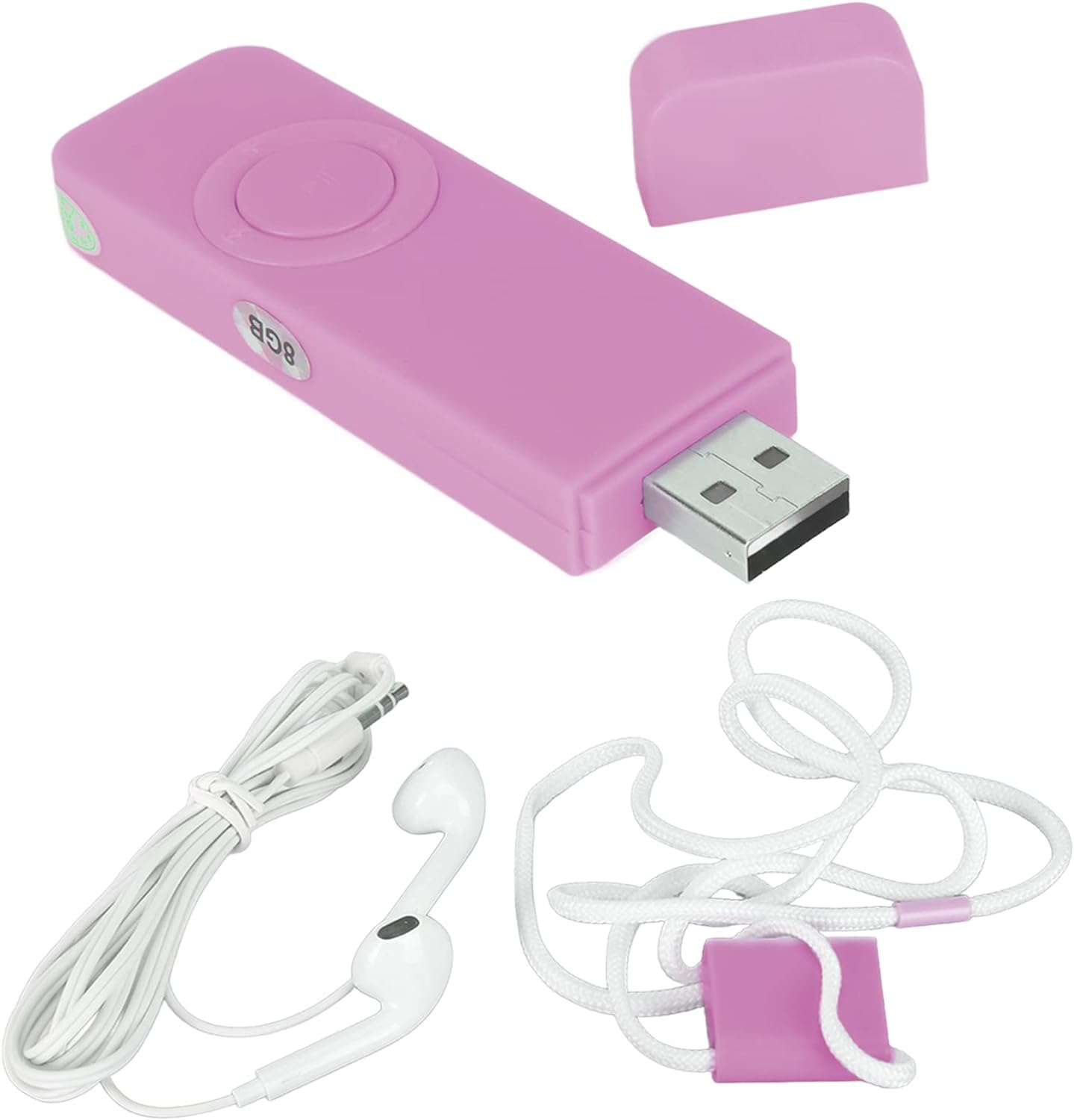 USB MP3 Player, 8GB MP3 Player Portable Music Player with Headphone and Lanyard, Hifi Lossless Sound Kids MP3 Music Player for Running (Black)