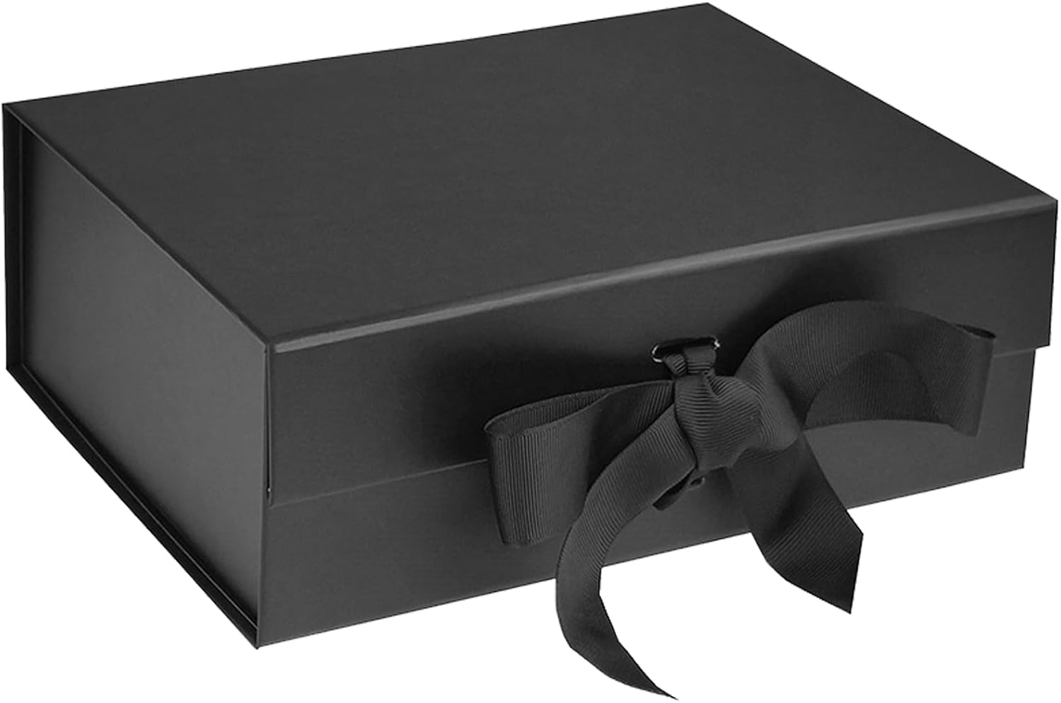 Tuoyi Gift Box with Lid for Presents 12.2X10.2X3.9 Inches with Ribbon for Wrapping Gifts (Black) image number 1