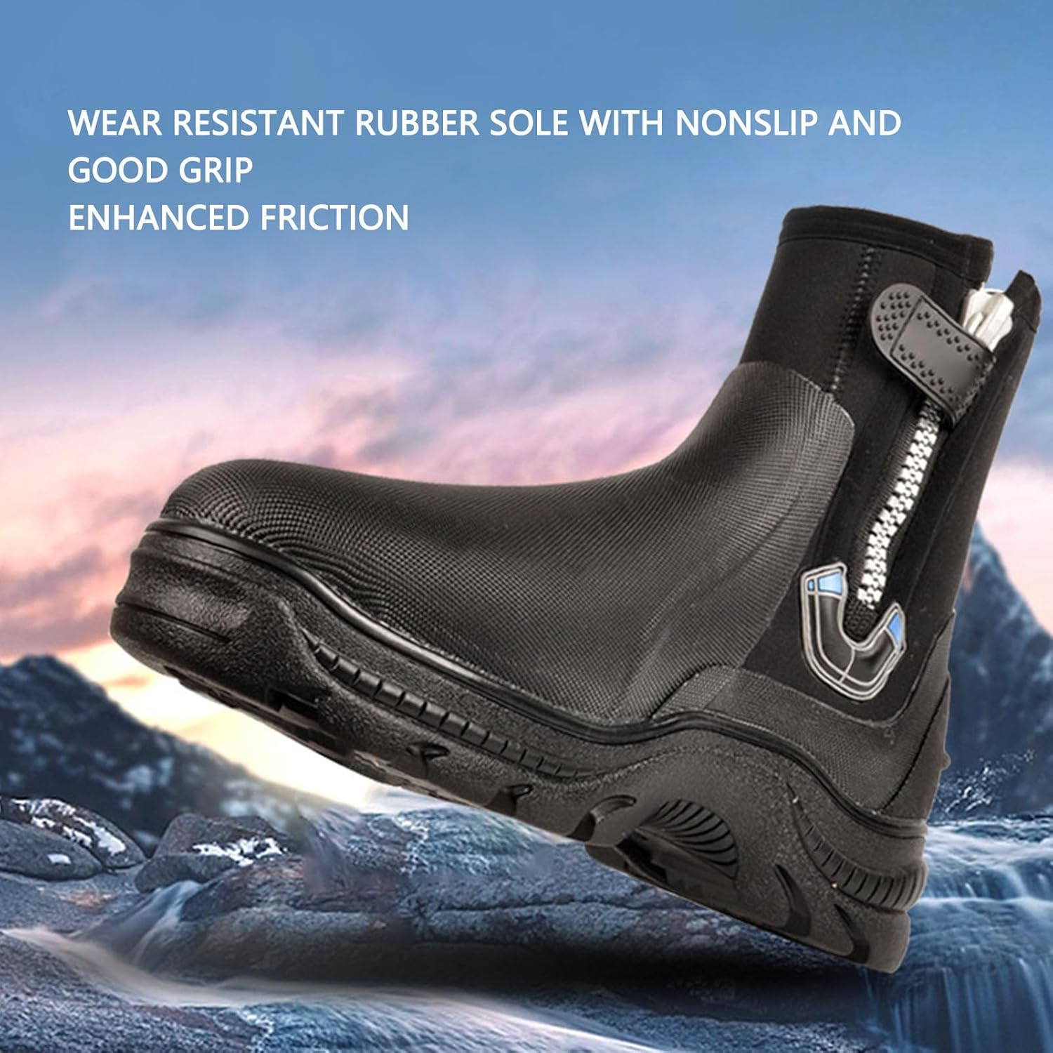 Jectse Non Slip Dive Boots 5Mm Thickness High Top Neoprene Water Boots for Snorkeling Swimming, Soft Lining Wading image number 4