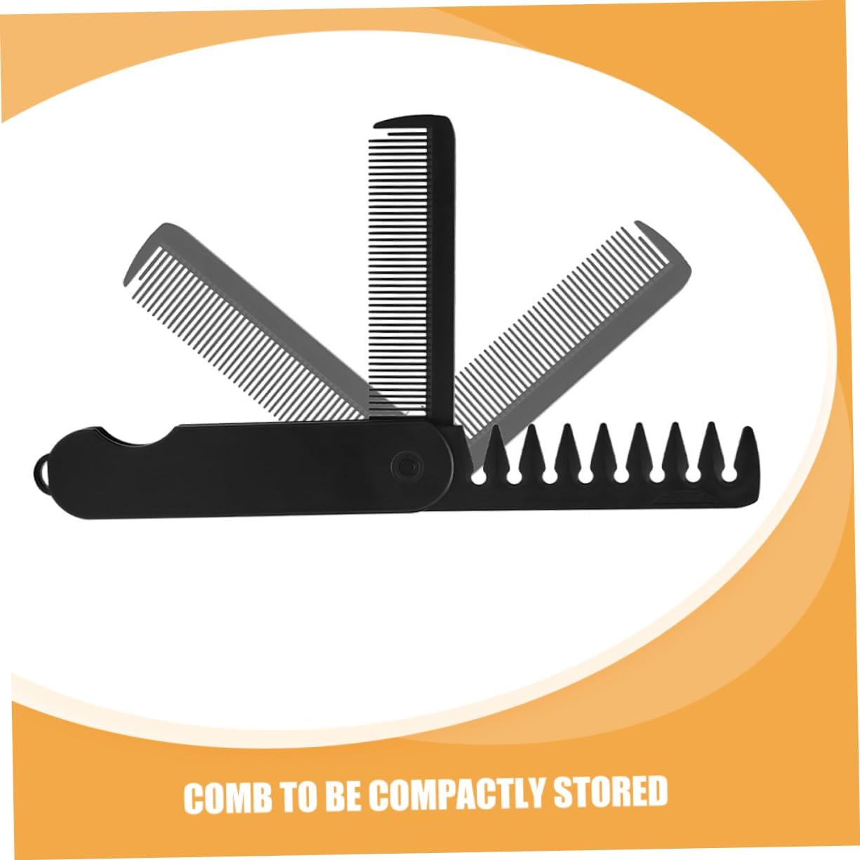 AUTSUPPL Small Hair Brush Portable Folding Comb Smooth Comb for Men Travel Essential for Styling image number 2