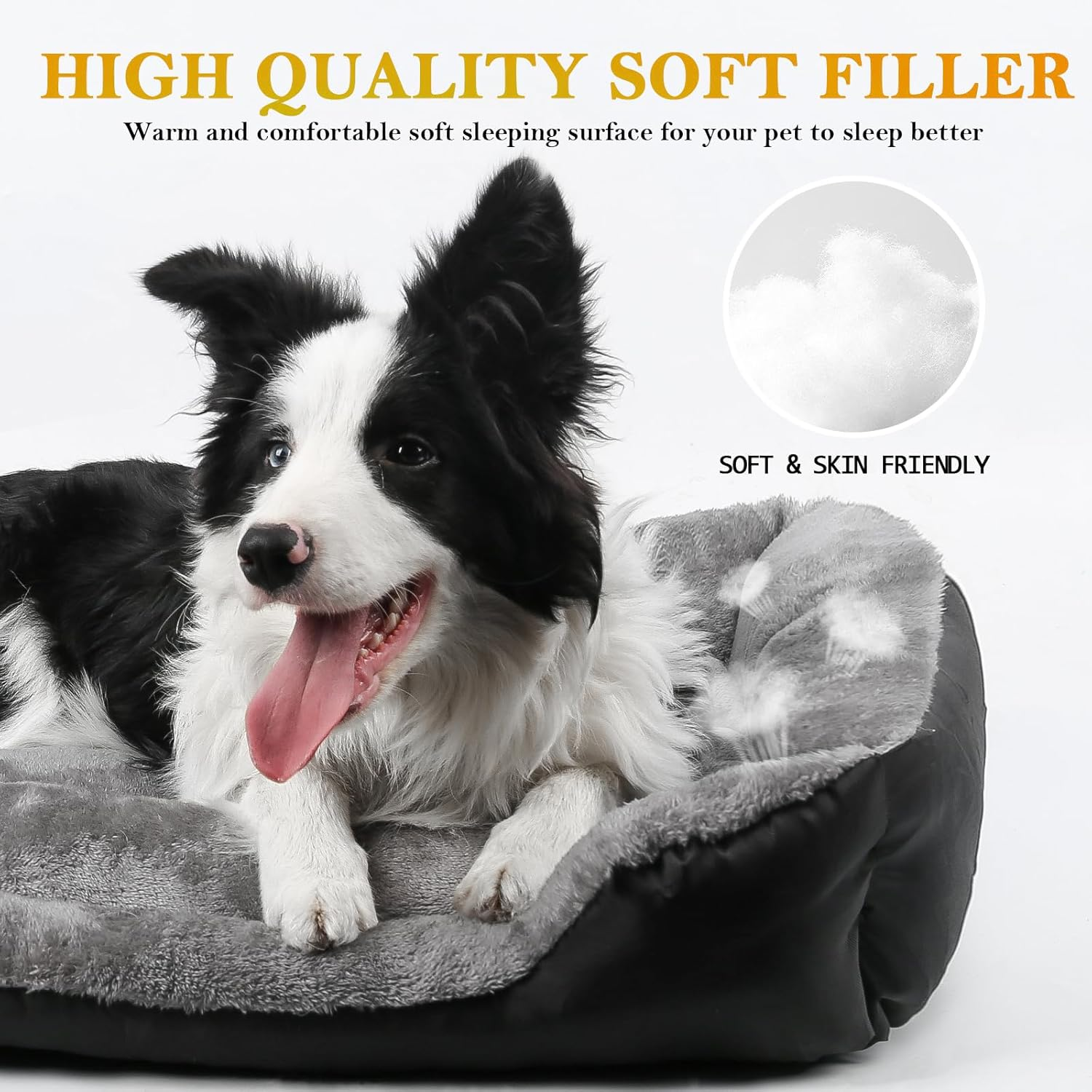Dog Bed, Orthopedic Small Dog Bed with Sides, Washable Dog Beds for Small Dogs, Comfortable and Breathable Soft Cotton Small Dog Couch Pet Bed image number 6
