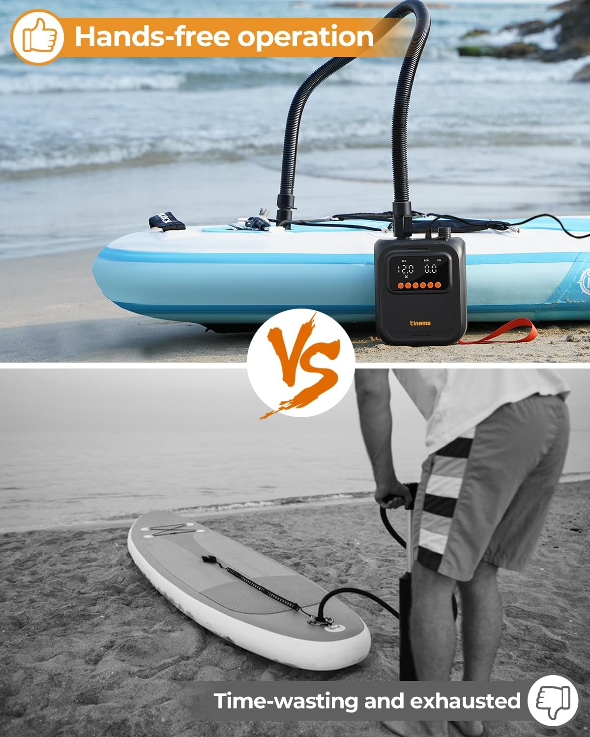 Electric SUP Pump, 20 PSI High-Pressure Paddle Boards Pump, 12V Car-Powered Inflator Deflator Quick Air Pump for Paddle Boards, Kayaks & Inflatables image number 2