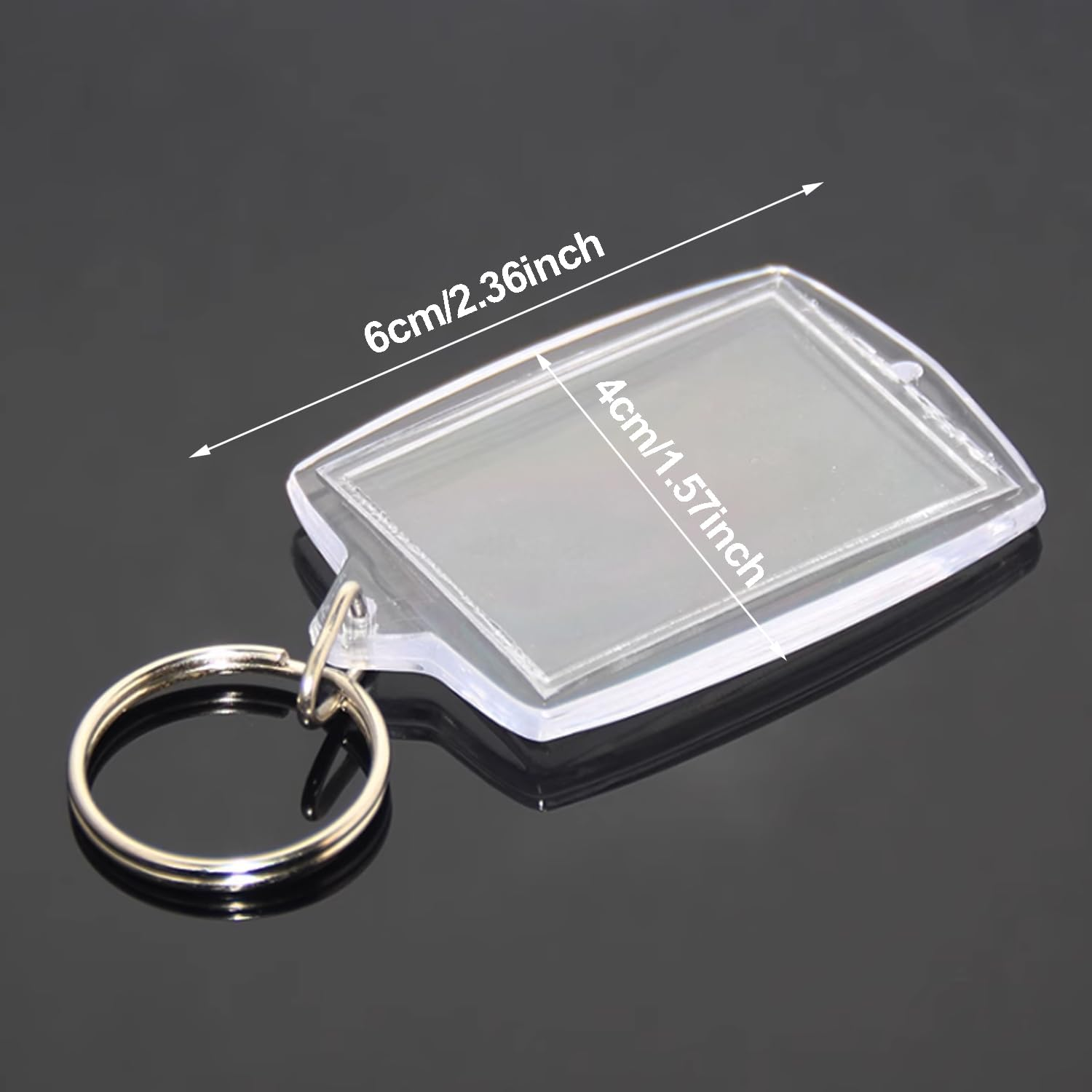 Yotsuba 10 Pack Clear Acrylic Photo Keychain, DIY Picture Frame Keyring with Zinc Alloy Ring - Keychain Kit for Making Custom Photo Keyring & Picture Keychain -Ideal for Birthdays and Christmas image number 5