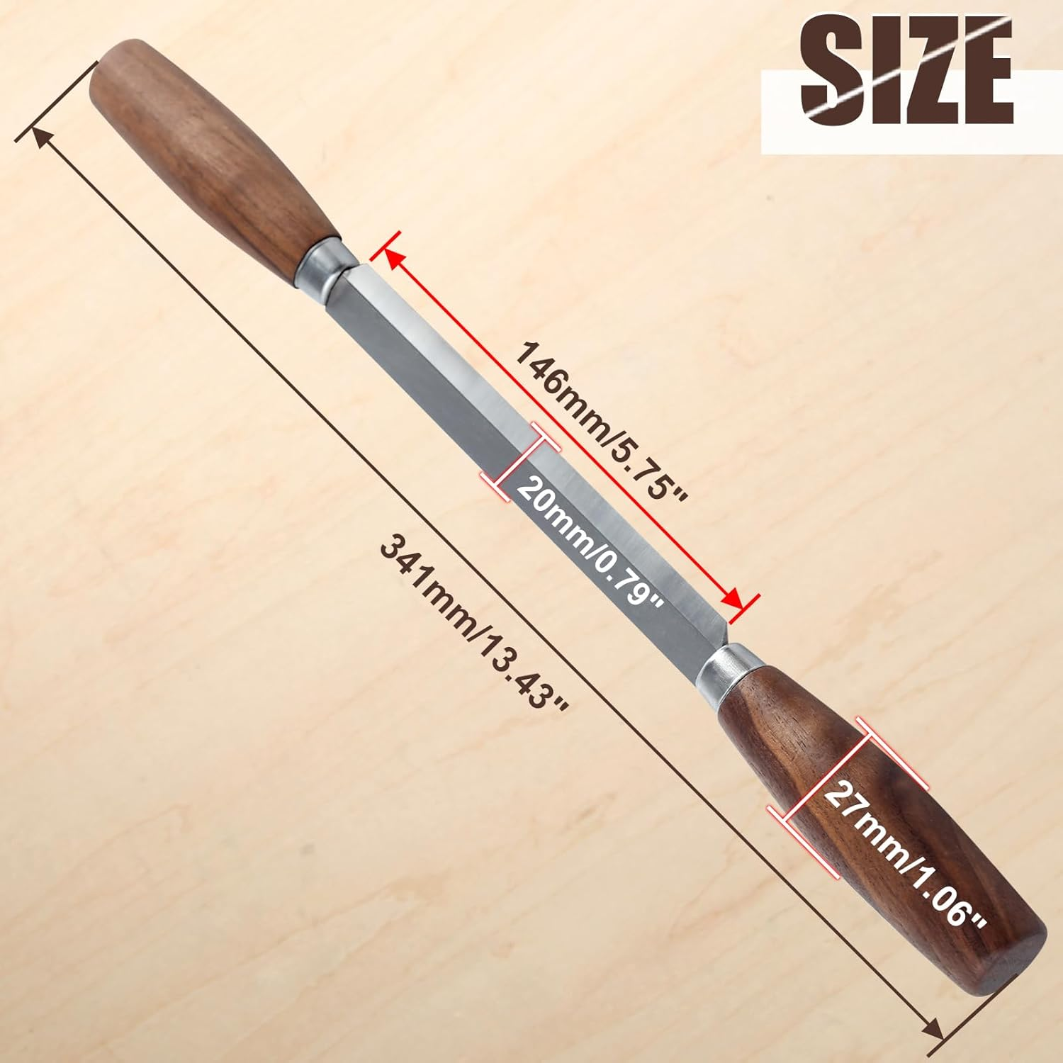 GOLD DEER Woodworking Tool 4.3" Drawknife SK5 Draw Knife with Leather Sheath Wood Carving Tools Wood Draw Knife Woodworking Whittling Tools Straight Shave Knife Woodworking Hand Tool image number 5