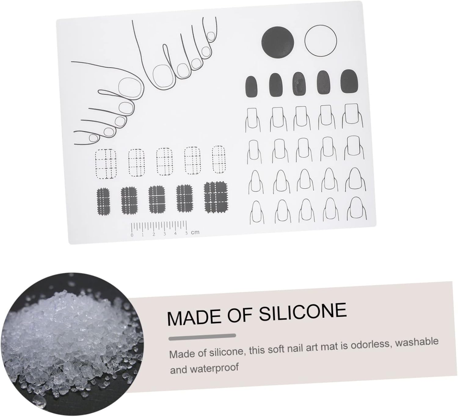 CANIGHT Acrylic Manicure Art Practice Mat Nail Art Training Sheet Nail Design Tool Silicone Nail Mat Easy to Clean image number 3