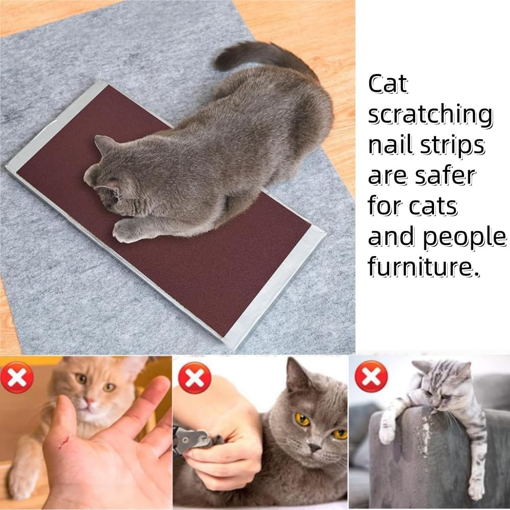 FACAING 3 Pack 50X25Cm Pet Sandpaper Nail File - Sticky Back Dog and Cat Scratch Pads/Replaceable Grooming Sandpaper Sheets for Litter Box Liner image number 1