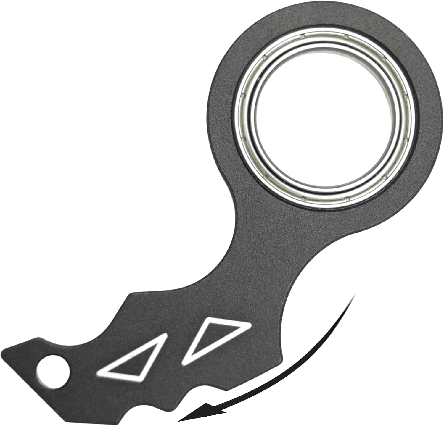 YIPUKIYI Keychain Spinner Fidget Ring Metal Key Chain Spinner Fidget Ring Type Toy for Man Women and Kids (Silver)