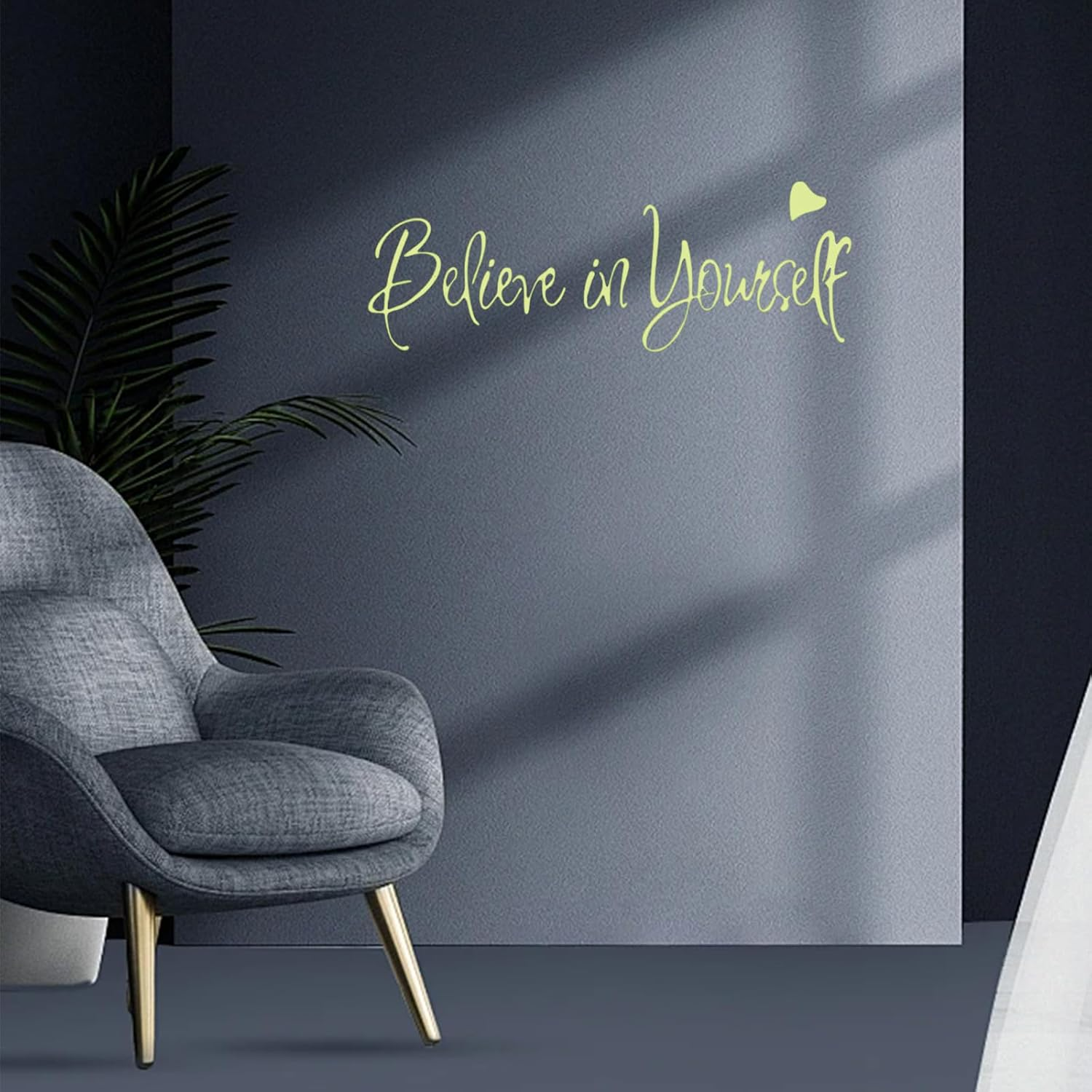 Sgphrzlt Glow in the Dark Believe in Yourself Wall Stickers, Self-Adhesive Inspirational Motivational Quotes Wall Sayings Decals Peel and Stick, Removable Positive Affirmations Decor for Office image number 4