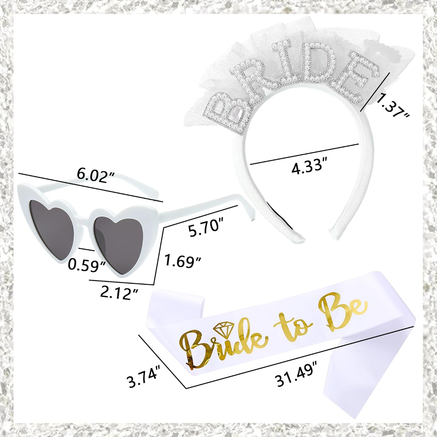 Jevenis Bride to Be Headband Crown Bachelorette Party Tiara Bachelorette Crown Headband Bridal Shower Accessories for Bride image number 2