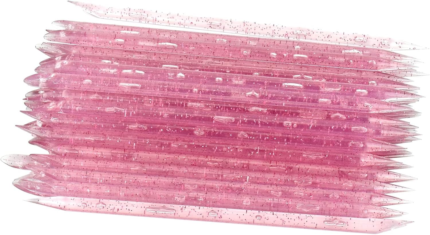 100 Pcs Crystal Cuticle Sticks, Double Heads Cuticle Pushers Sticks Remover, Nail Art Manicure Pedicure Tools (Red)